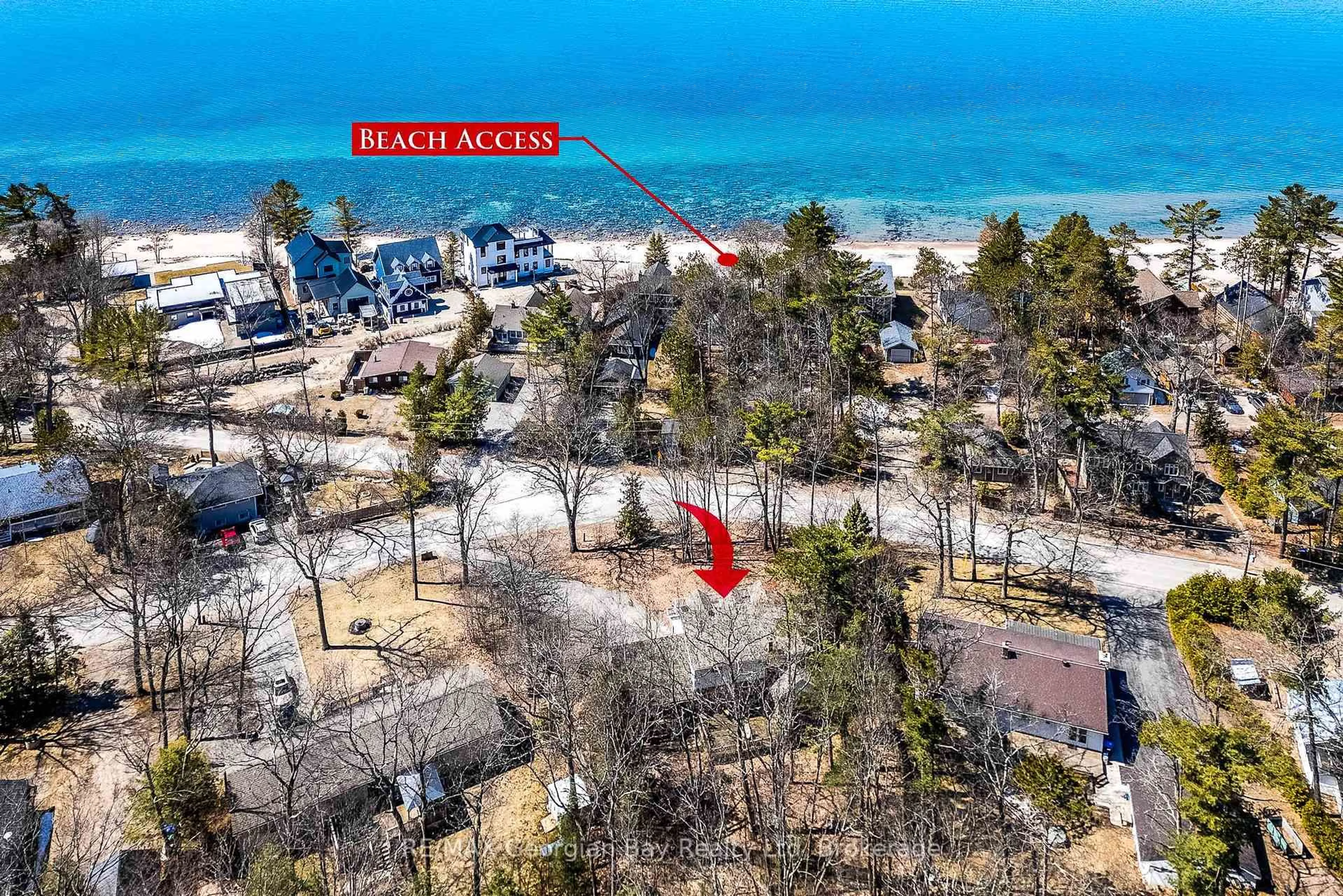 A pic from outside/outdoor area/front of a property/back of a property/a pic from drone, water/lake/river/ocean view for 225 Tiny Beaches Rd, Tiny Ontario L0L 2J0
