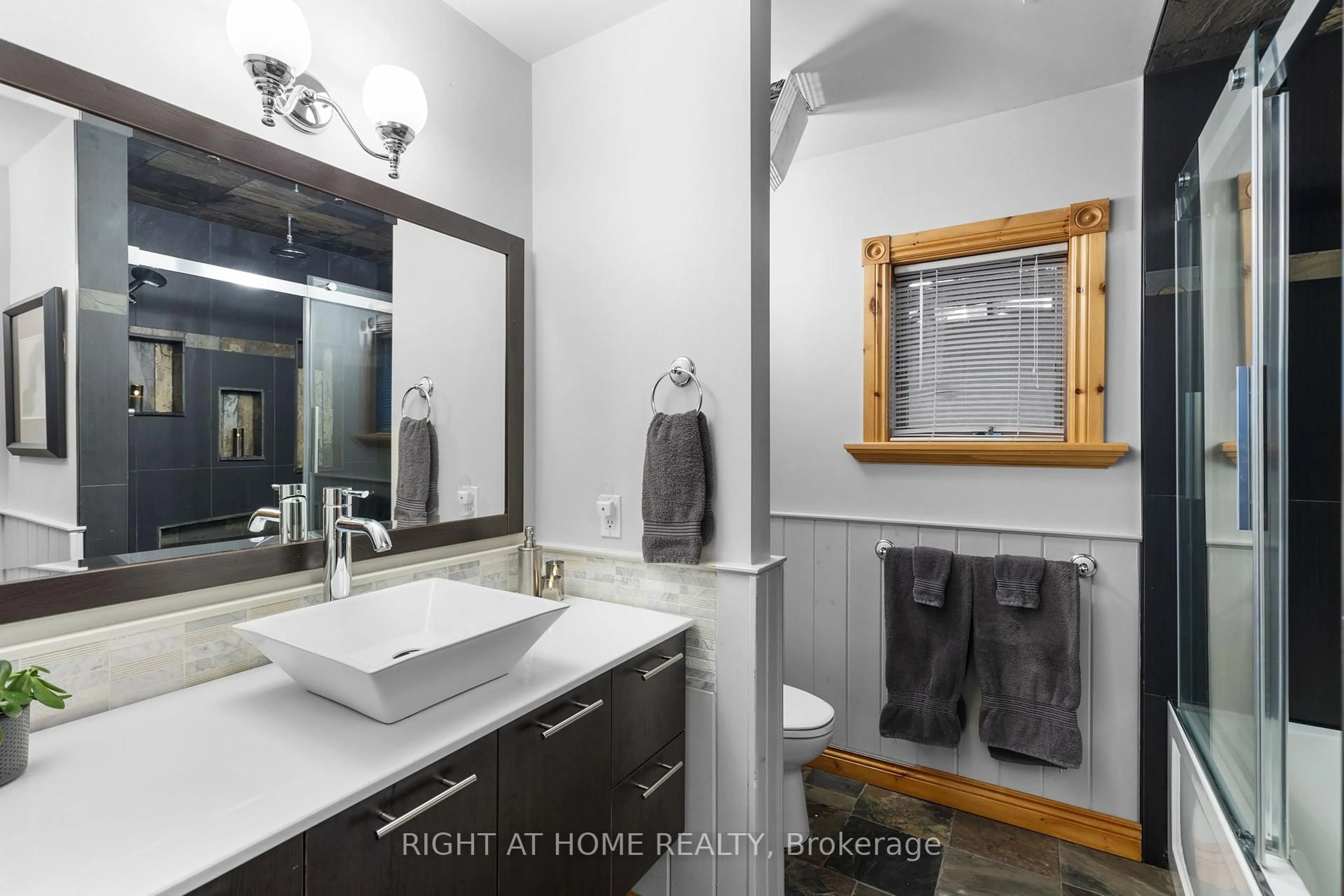 Contemporary bathroom, ceramic/tile floor for 21 Lakeshore Rd, Oro-Medonte Ontario L3V 0K2