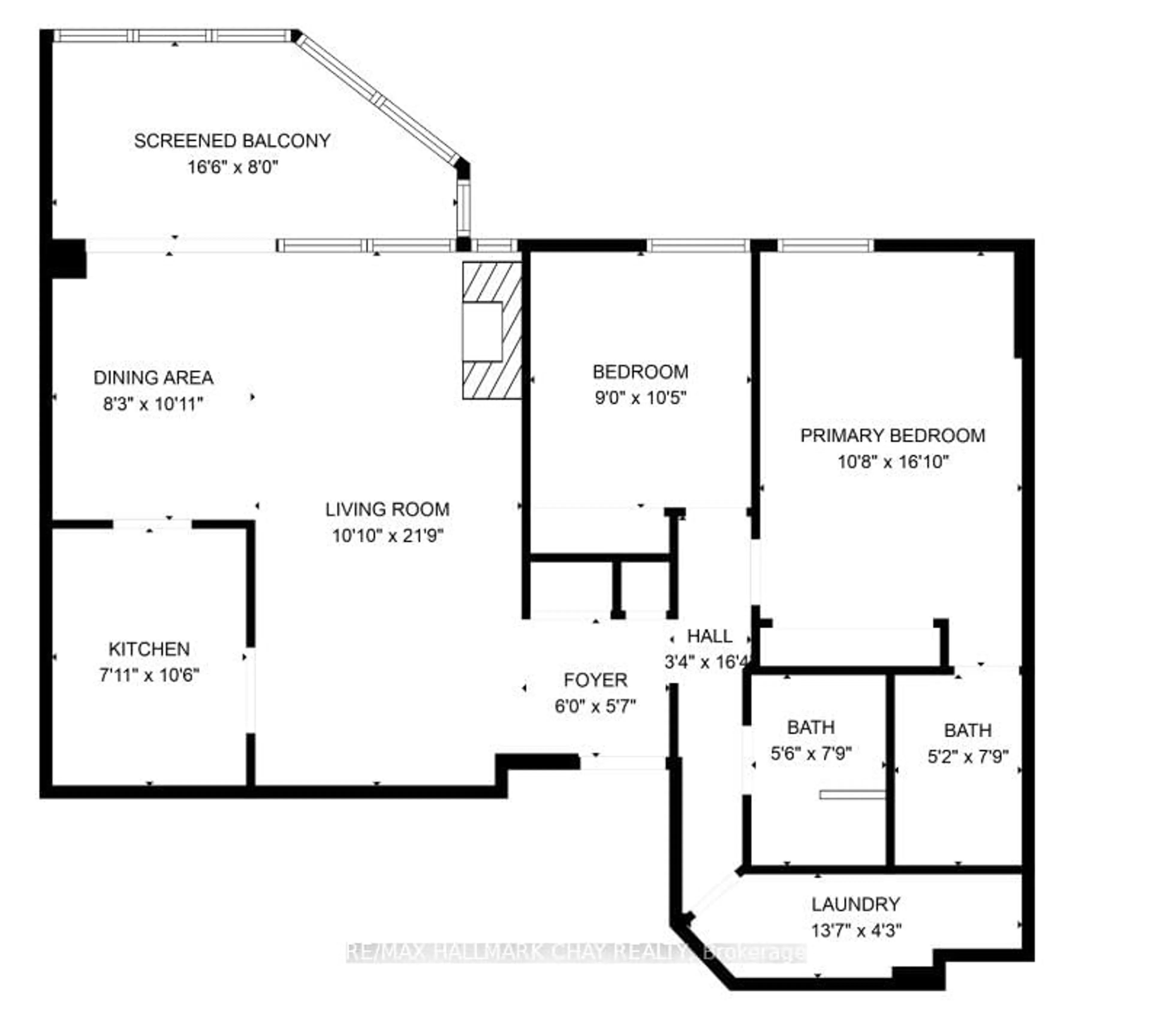 Floor plan for 181 Collier St #1403, Barrie Ontario L4M 5L6
