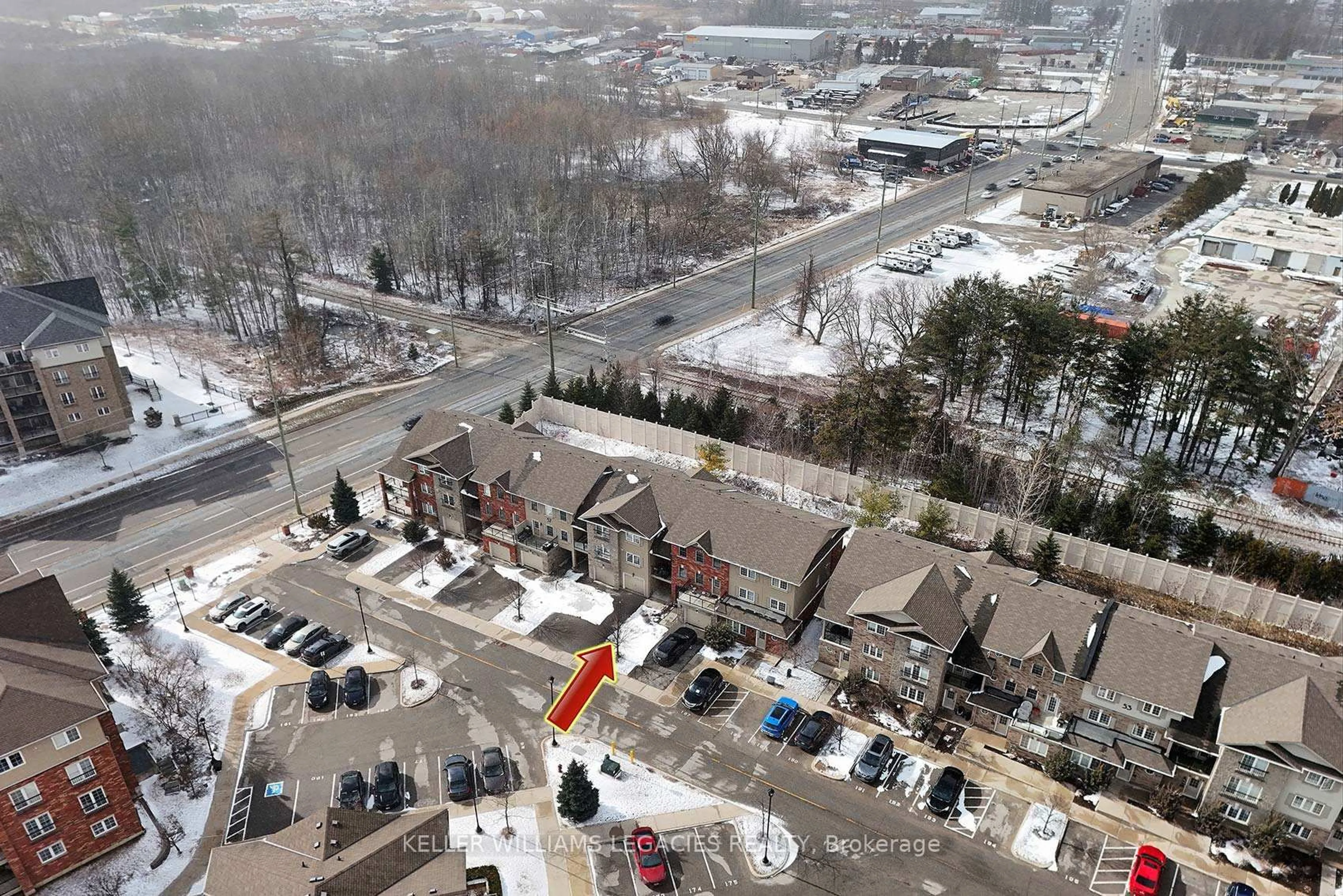 A pic from outside/outdoor area/front of a property/back of a property/a pic from drone, city buildings view from balcony for 57 FERNDALE Dr #7, Barrie Ontario L4N 5T6