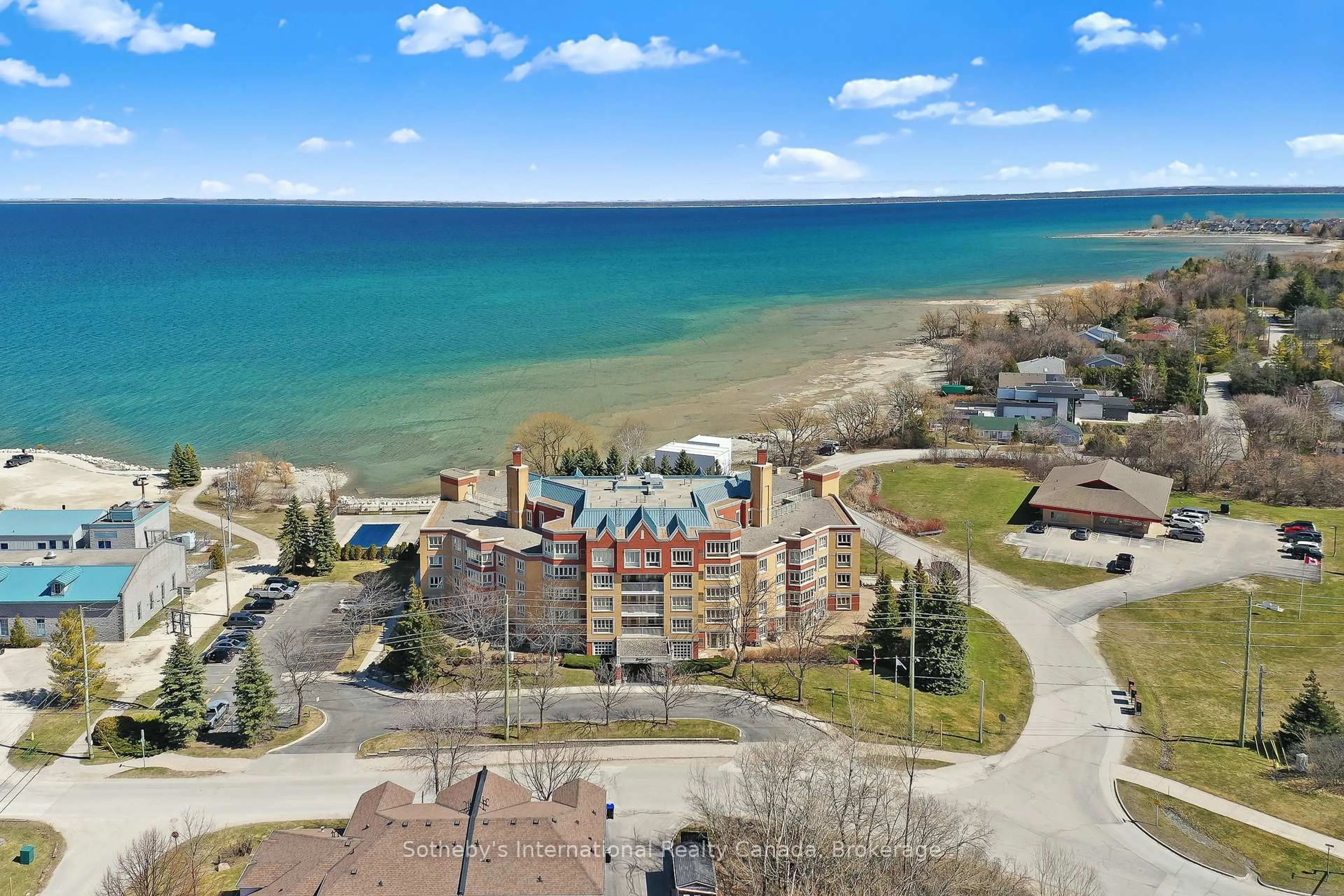 A pic from outside/outdoor area/front of a property/back of a property/a pic from drone, water/lake/river/ocean view for 16 Raglan St #402, Collingwood Ontario L9Y 4Y2