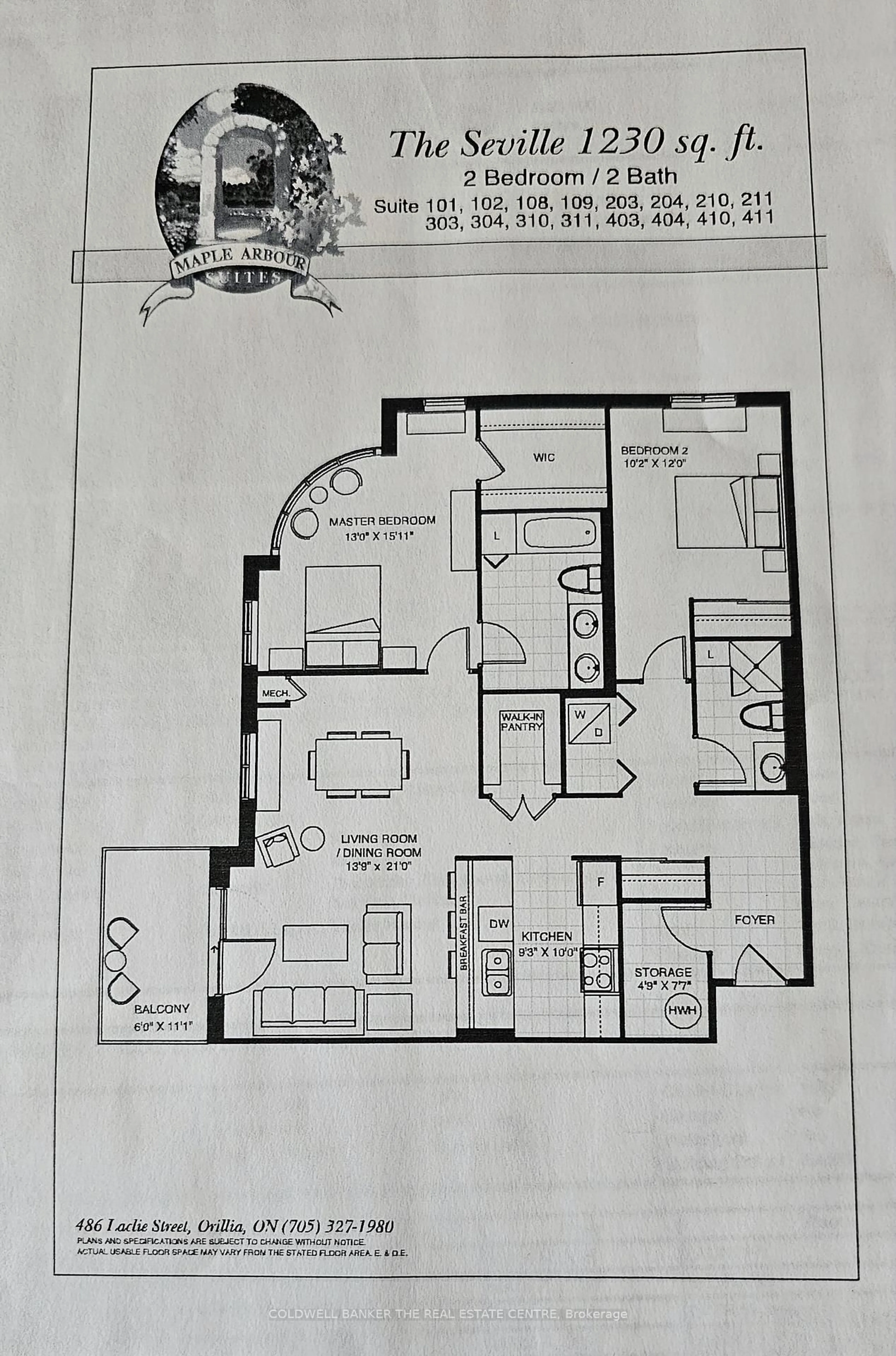 Floor plan for 486 Laclie St #304, Orillia Ontario L3V 4P9
