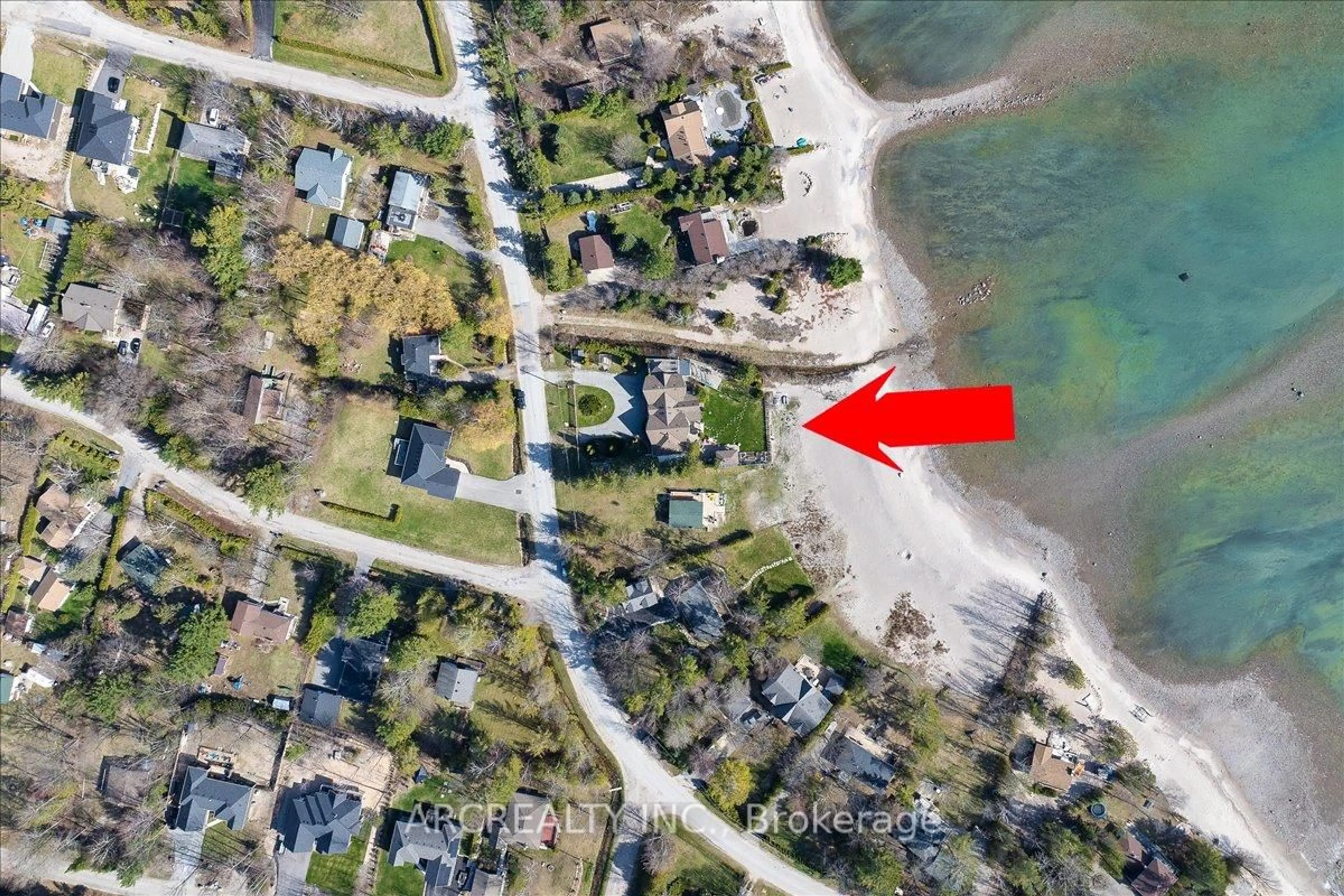 A pic from outside/outdoor area/front of a property/back of a property/a pic from drone, water/lake/river/ocean view for 1482 Tiny Beaches Rd, Tiny Ontario L9M 0J2
