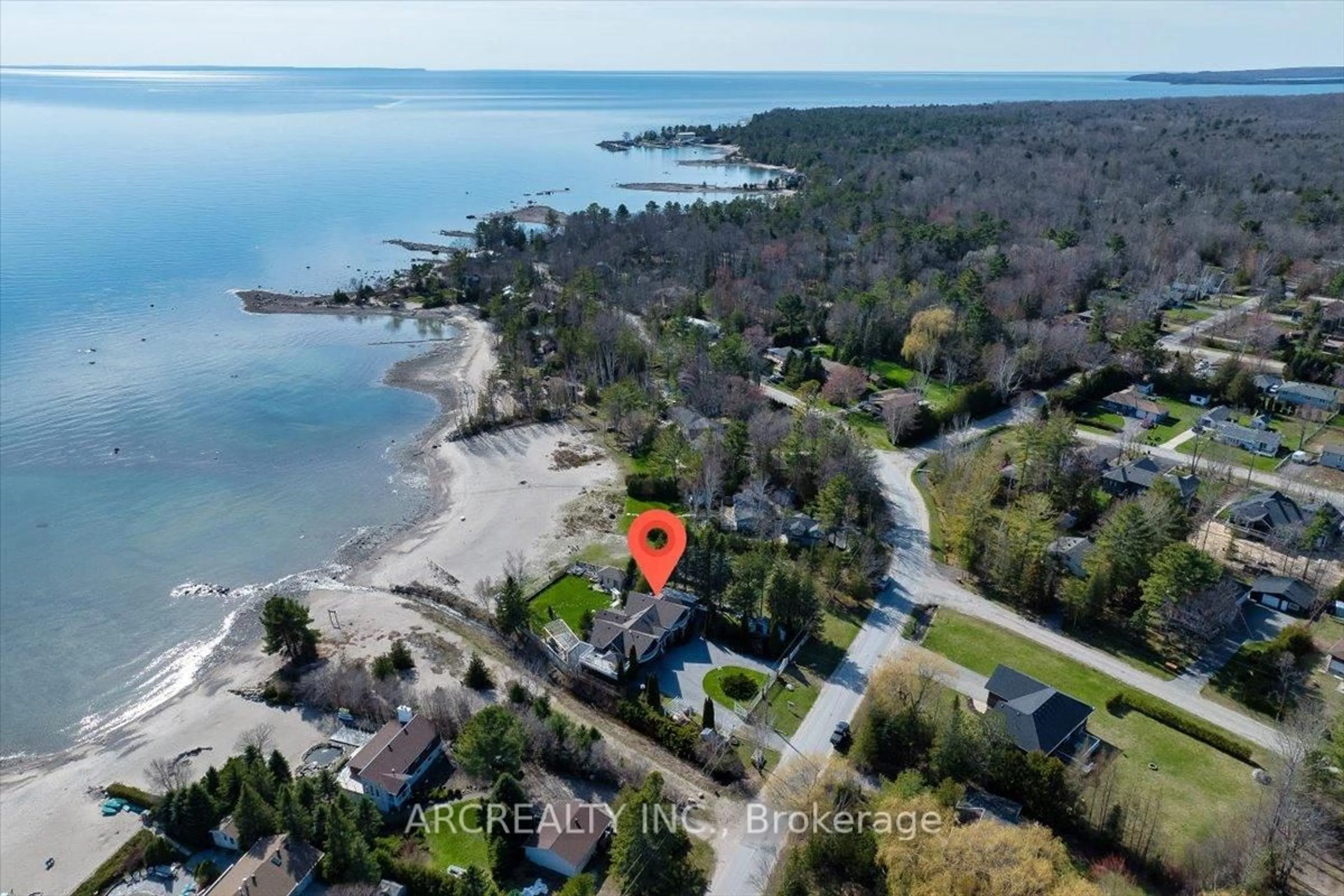 A pic from outside/outdoor area/front of a property/back of a property/a pic from drone, water/lake/river/ocean view for 1482 Tiny Beaches Rd, Tiny Ontario L9M 0J2