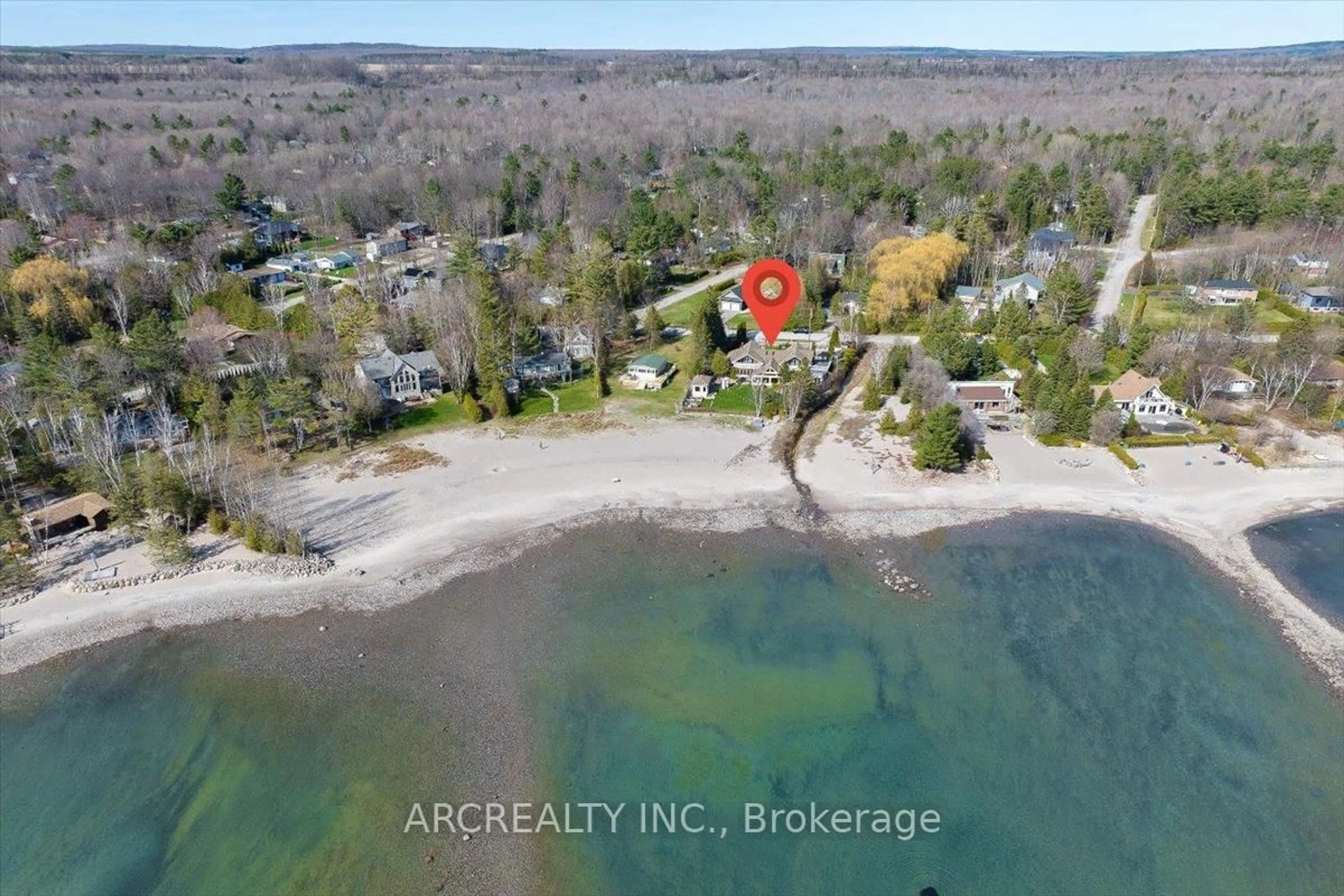 A pic from outside/outdoor area/front of a property/back of a property/a pic from drone, water/lake/river/ocean view for 1482 Tiny Beaches Rd, Tiny Ontario L9M 0J2