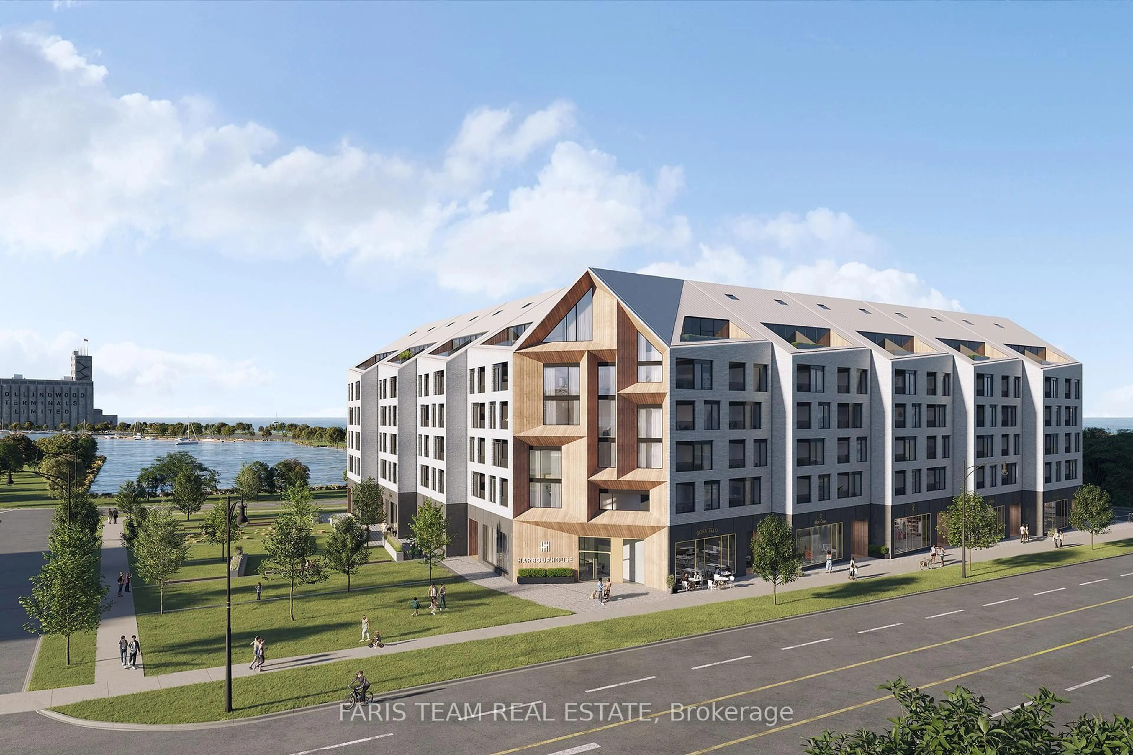 A pic from outside/outdoor area/front of a property/back of a property/a pic from drone, water/lake/river/ocean view for 31 Huron St #410, Collingwood Ontario L9Y 1C3