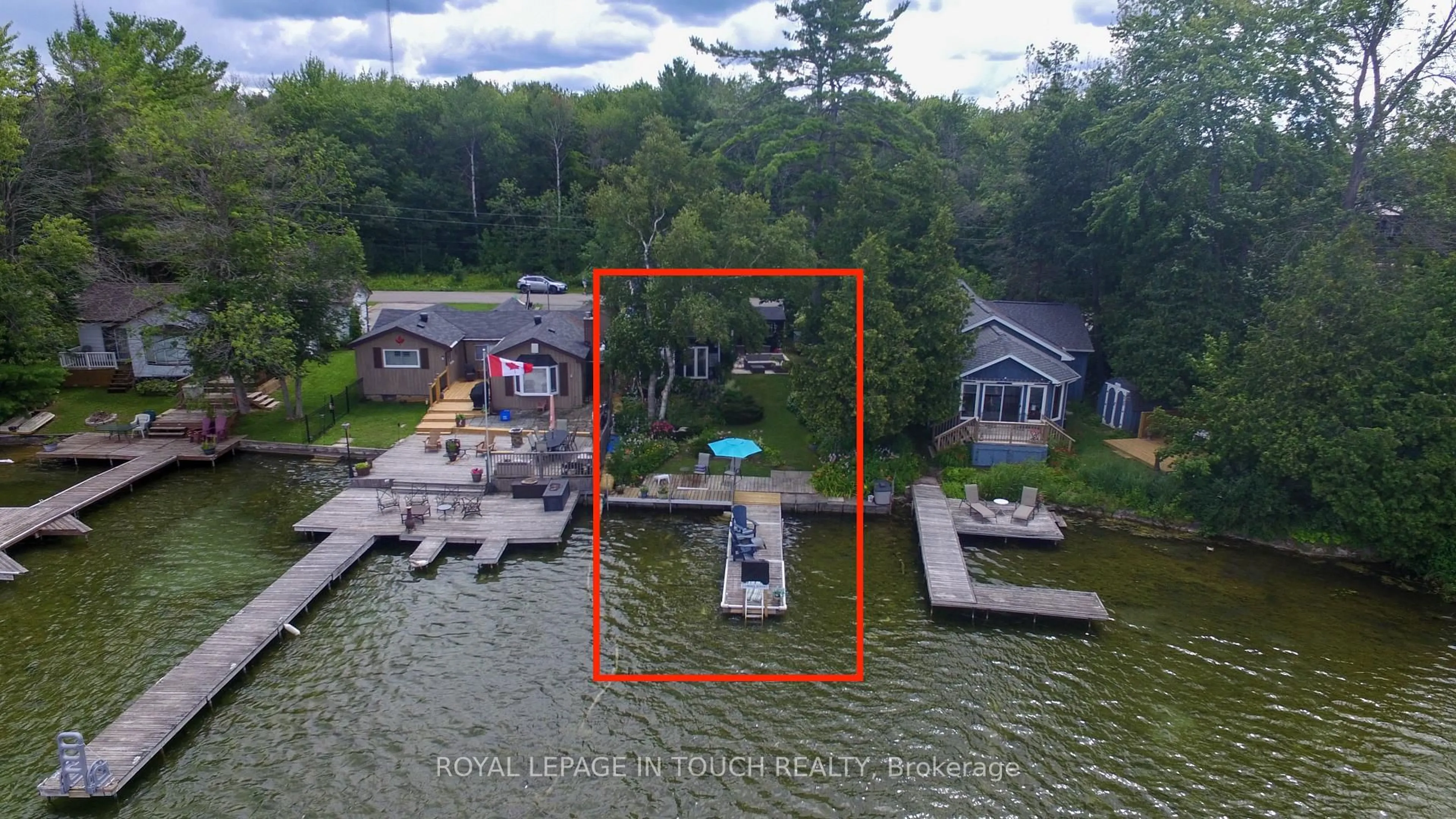 A pic from outside/outdoor area/front of a property/back of a property/a pic from drone, water/lake/river/ocean view for 7698 Oak Point Rd, Ramara Ontario L0K 2B0