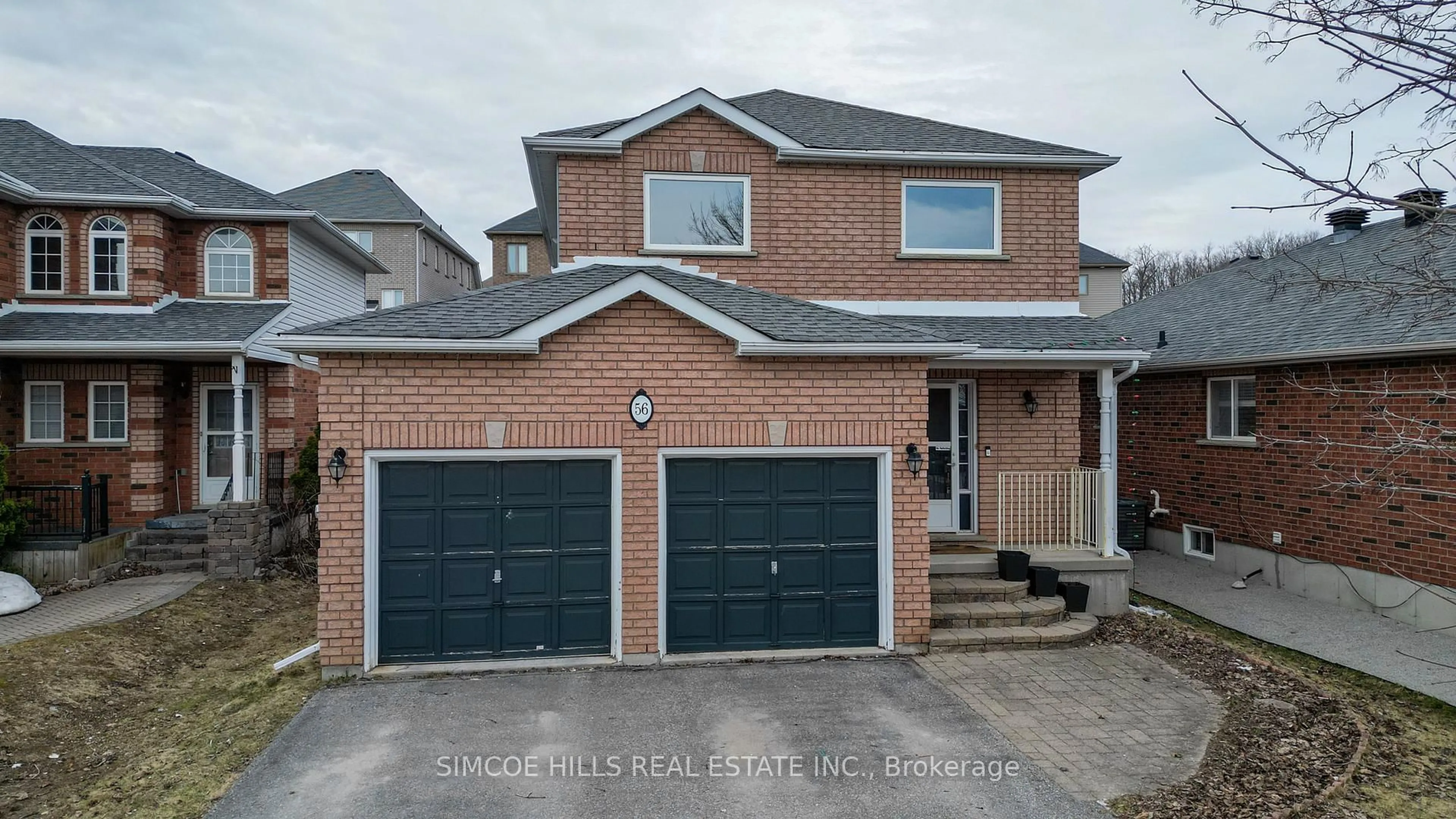 Home with brick exterior material, street for 56 Vanessa Dr, Orillia Ontario L3V 7X2