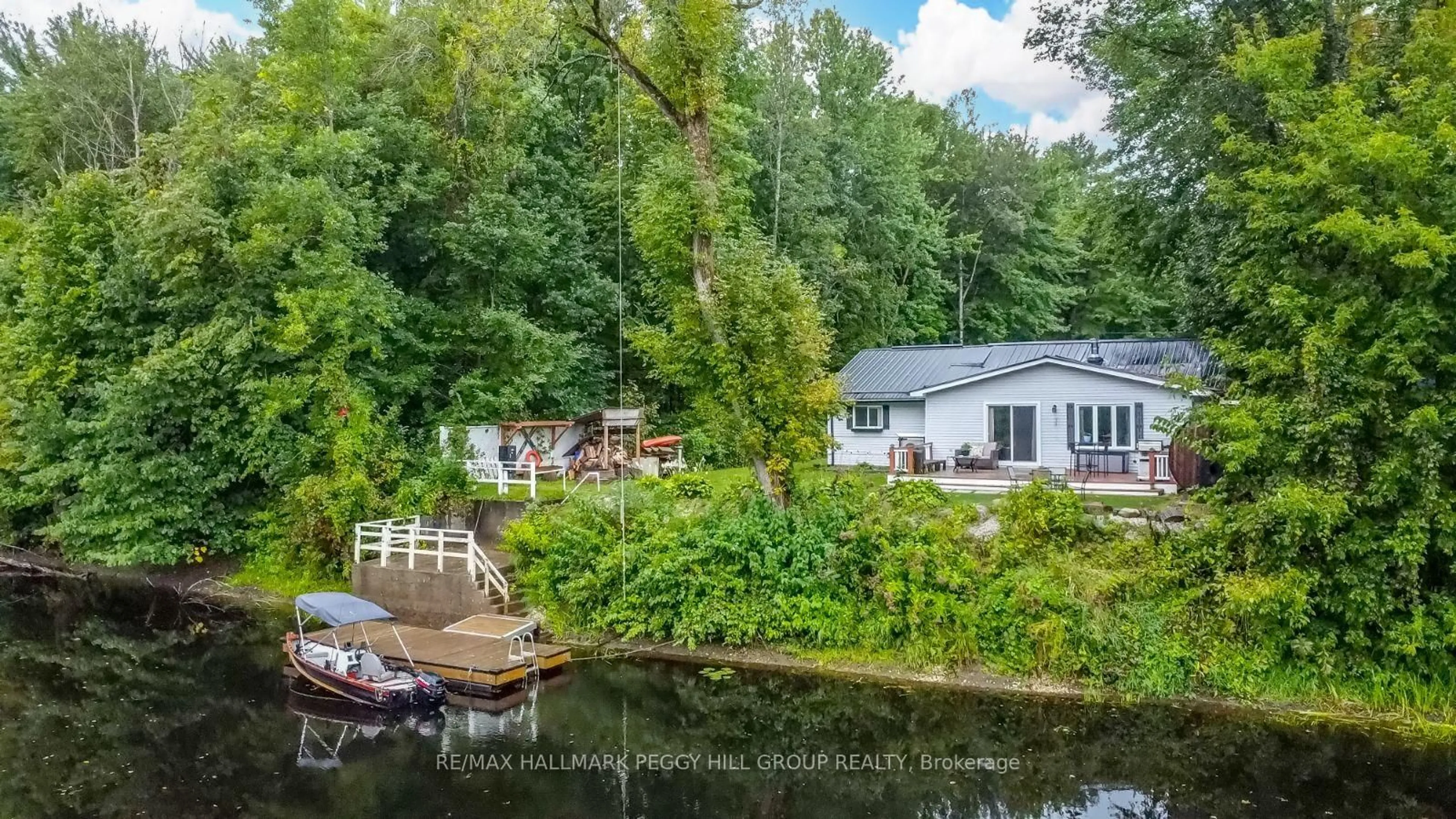 A pic from outside/outdoor area/front of a property/back of a property/a pic from drone, water/lake/river/ocean view for 7229 Davy Dr, Ramara Ontario L0K 2B0