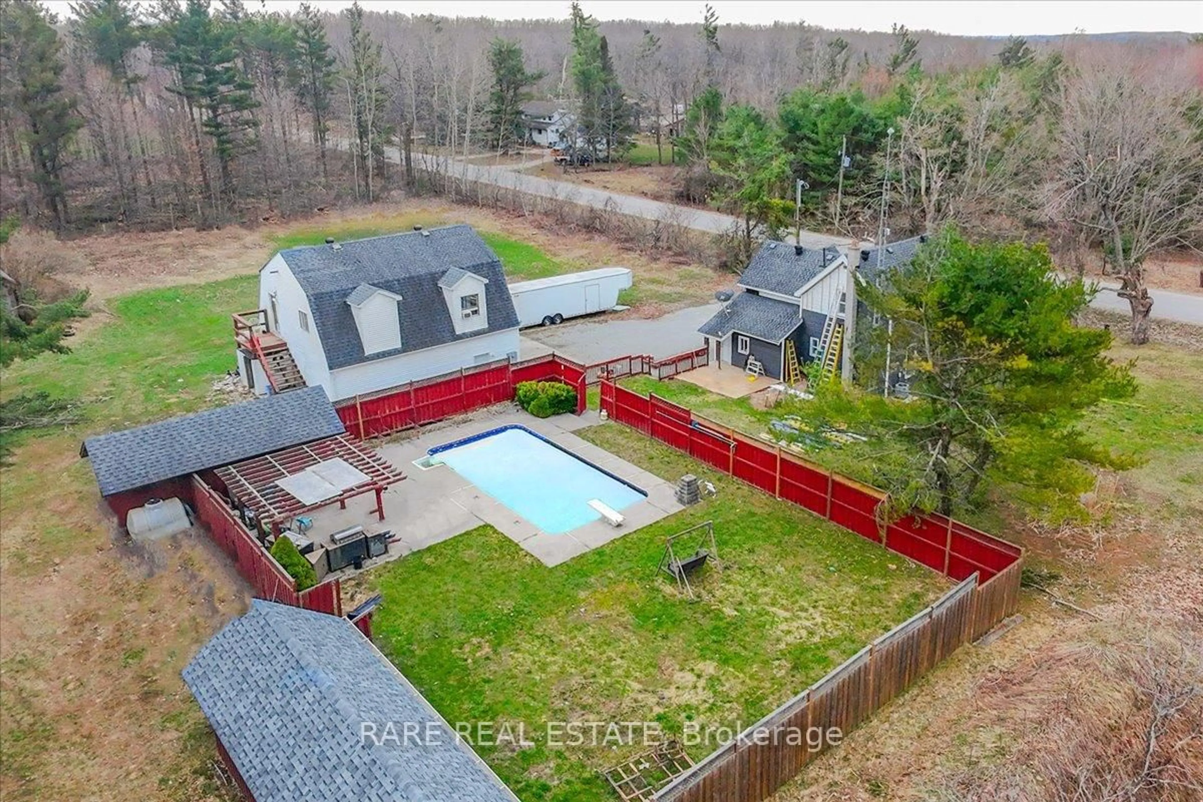 A pic from outside/outdoor area/front of a property/back of a property/a pic from drone, water/lake/river/ocean view for 6409 Line 9 N/A, Oro-Medonte Ontario L0K 2C0