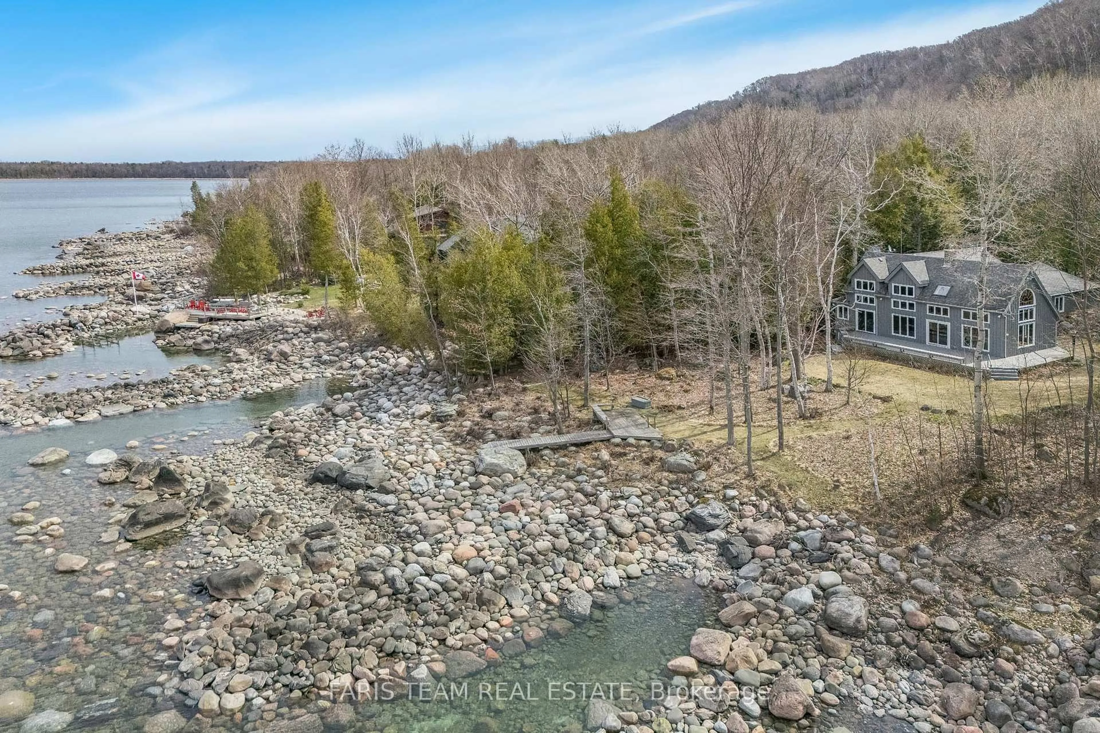 A pic from outside/outdoor area/front of a property/back of a property/a pic from drone, water/lake/river/ocean view for 618 Silver Birch Dr, Tiny Ontario L9M 0M5