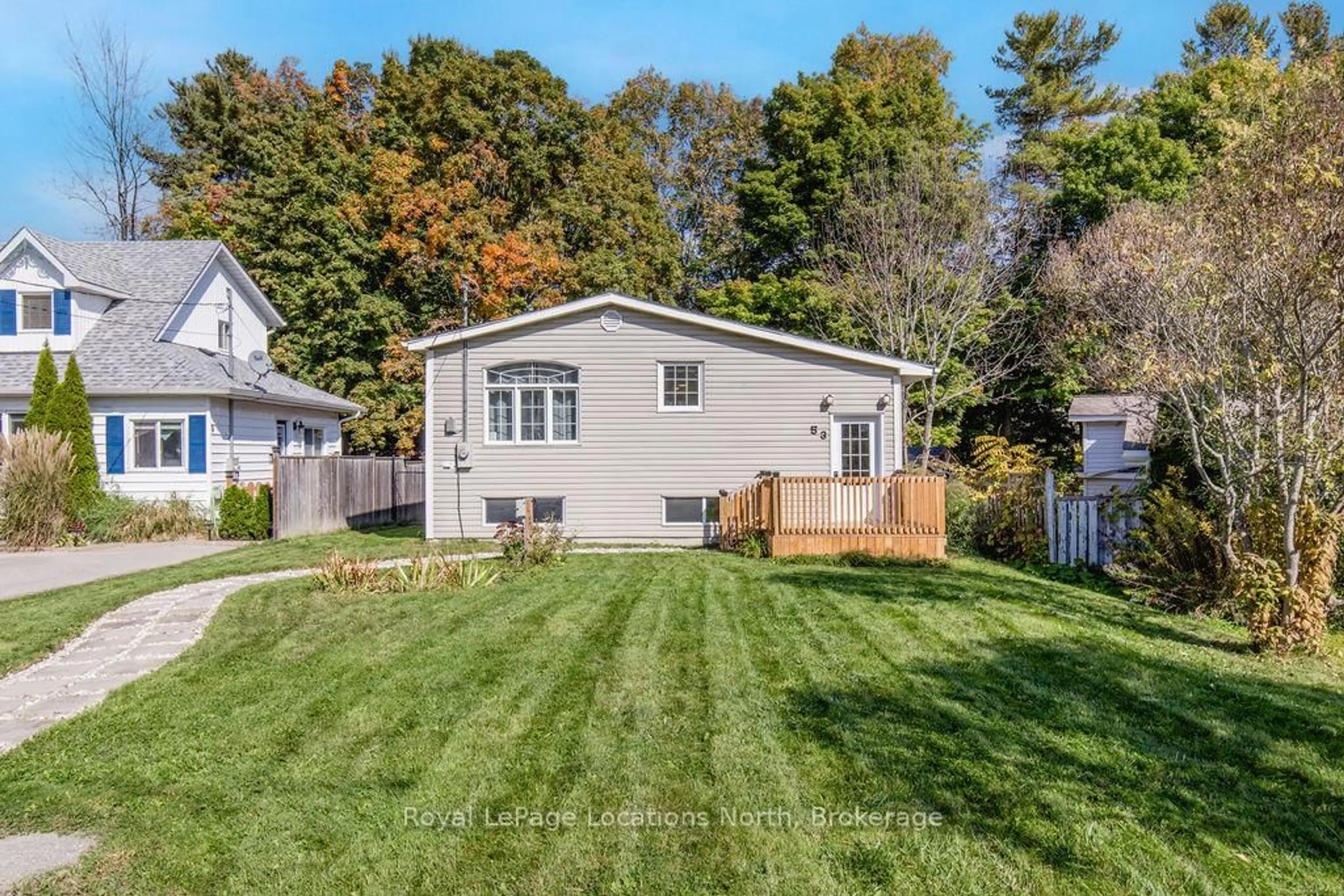 Home with vinyl exterior material, street for 53 Lakeshore Rd, Oro-Medonte Ontario L0L 2E0