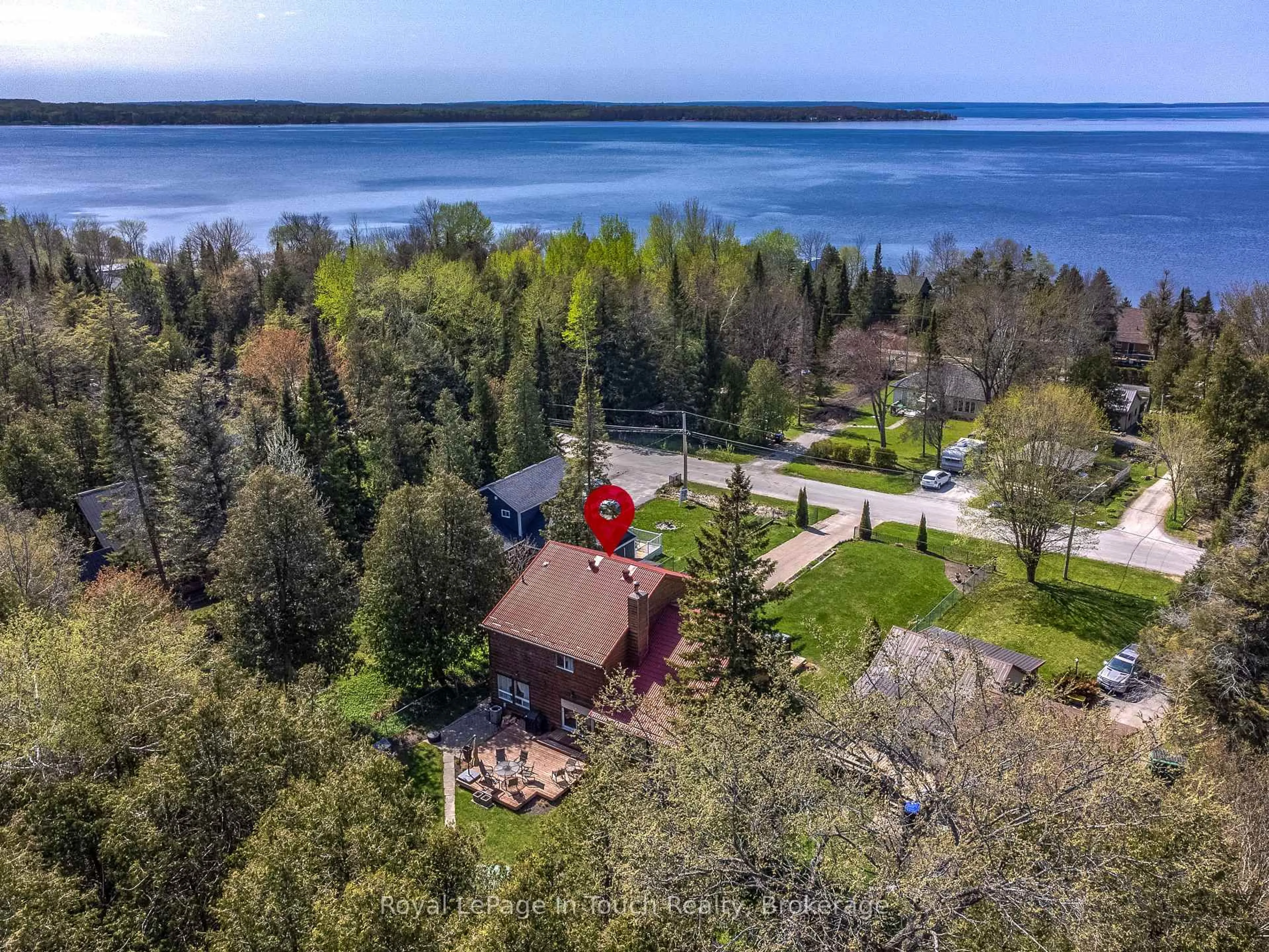 A pic from outside/outdoor area/front of a property/back of a property/a pic from drone, water/lake/river/ocean view for 79 King Rd, Tay Ontario L0K 2C0