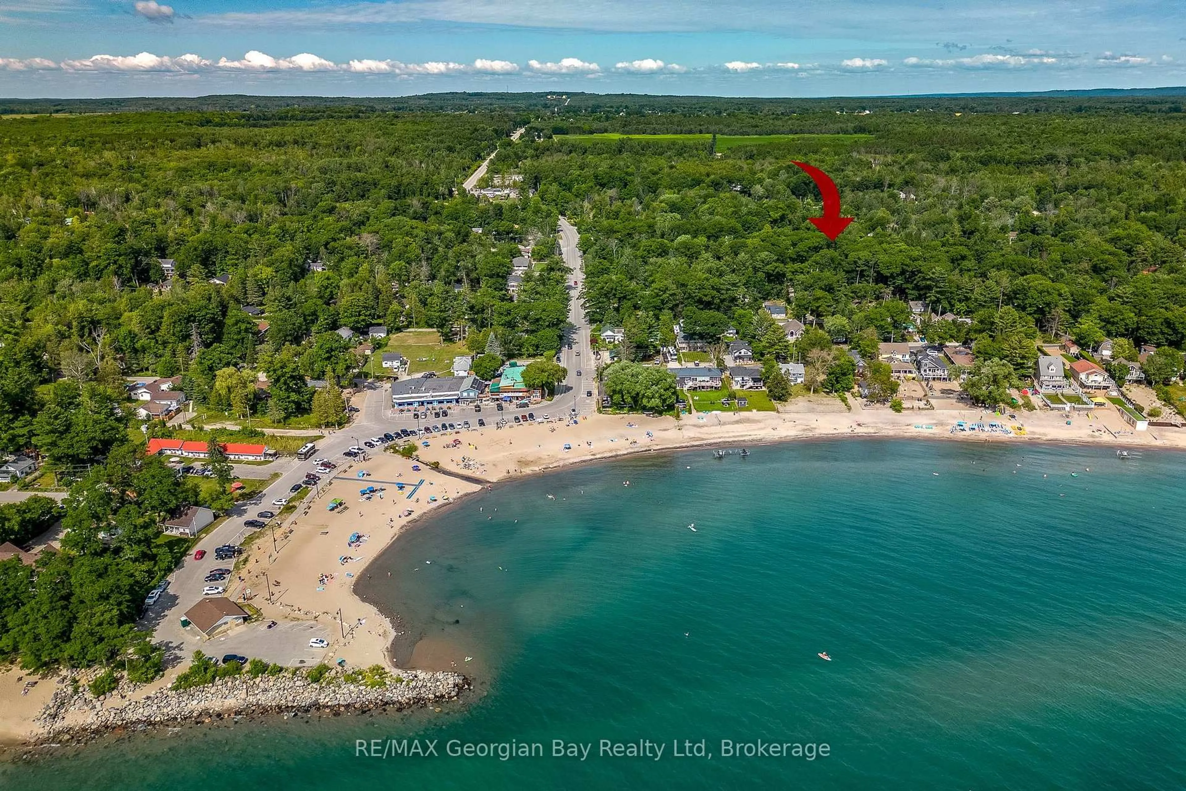 A pic from outside/outdoor area/front of a property/back of a property/a pic from drone, water/lake/river/ocean view for 19 Third St, Tiny Ontario L0L 2J0
