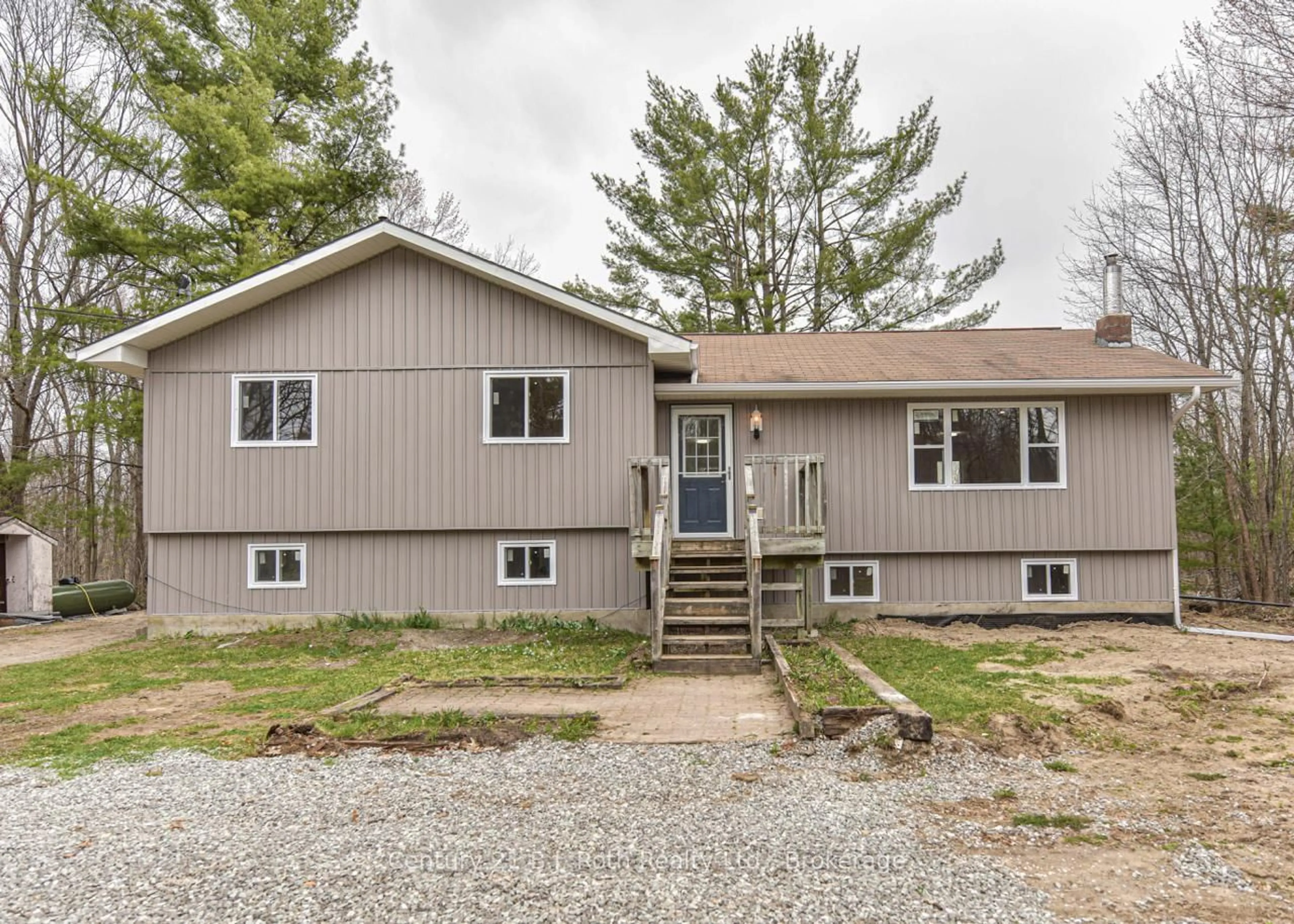 Home with vinyl exterior material, street for 7585 East River Rd, Ramara Ontario L0K 2B0