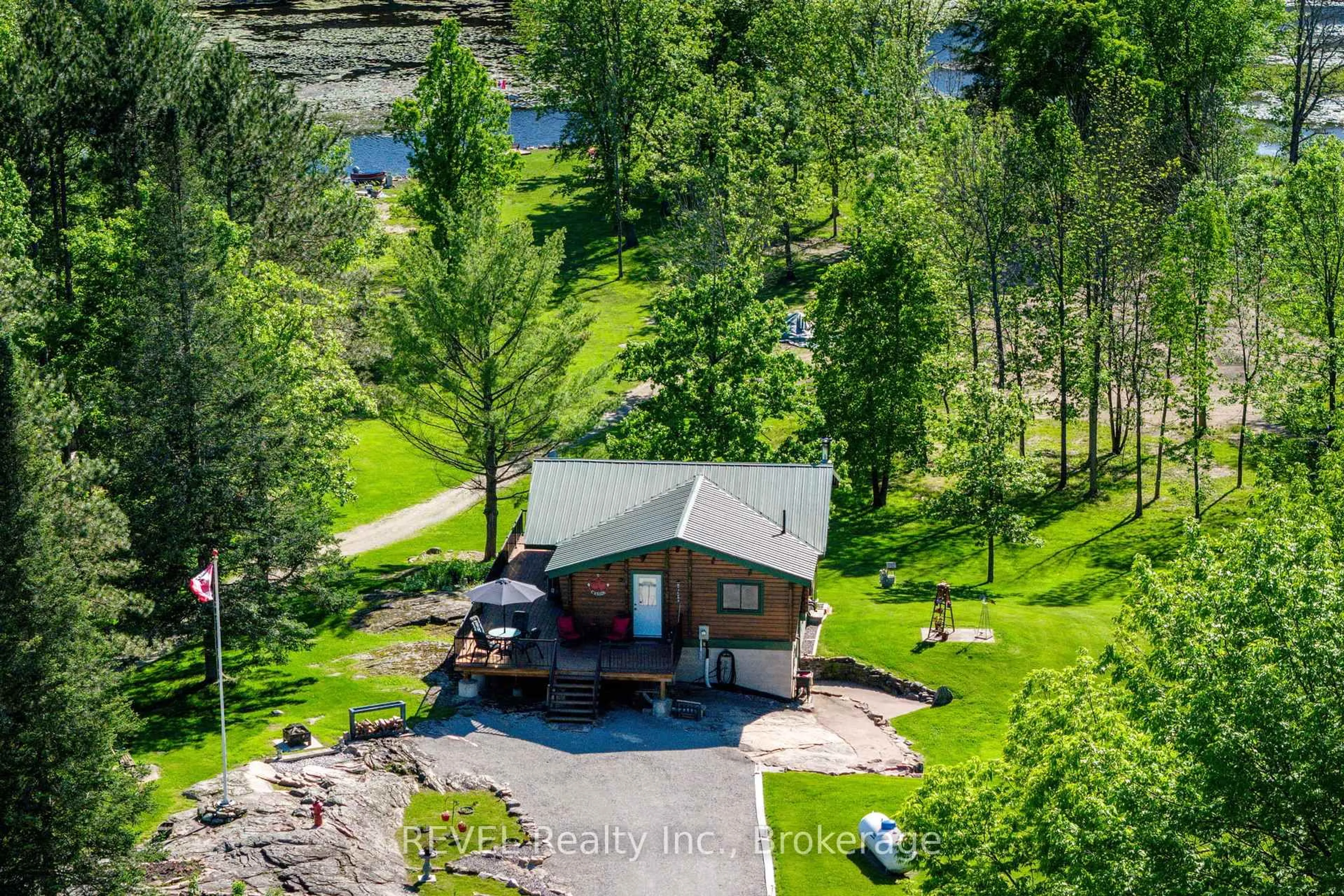 A pic from outside/outdoor area/front of a property/back of a property/a pic from drone, water/lake/river/ocean view for 2514 Janes Lane, Severn Ontario L0K 1E0