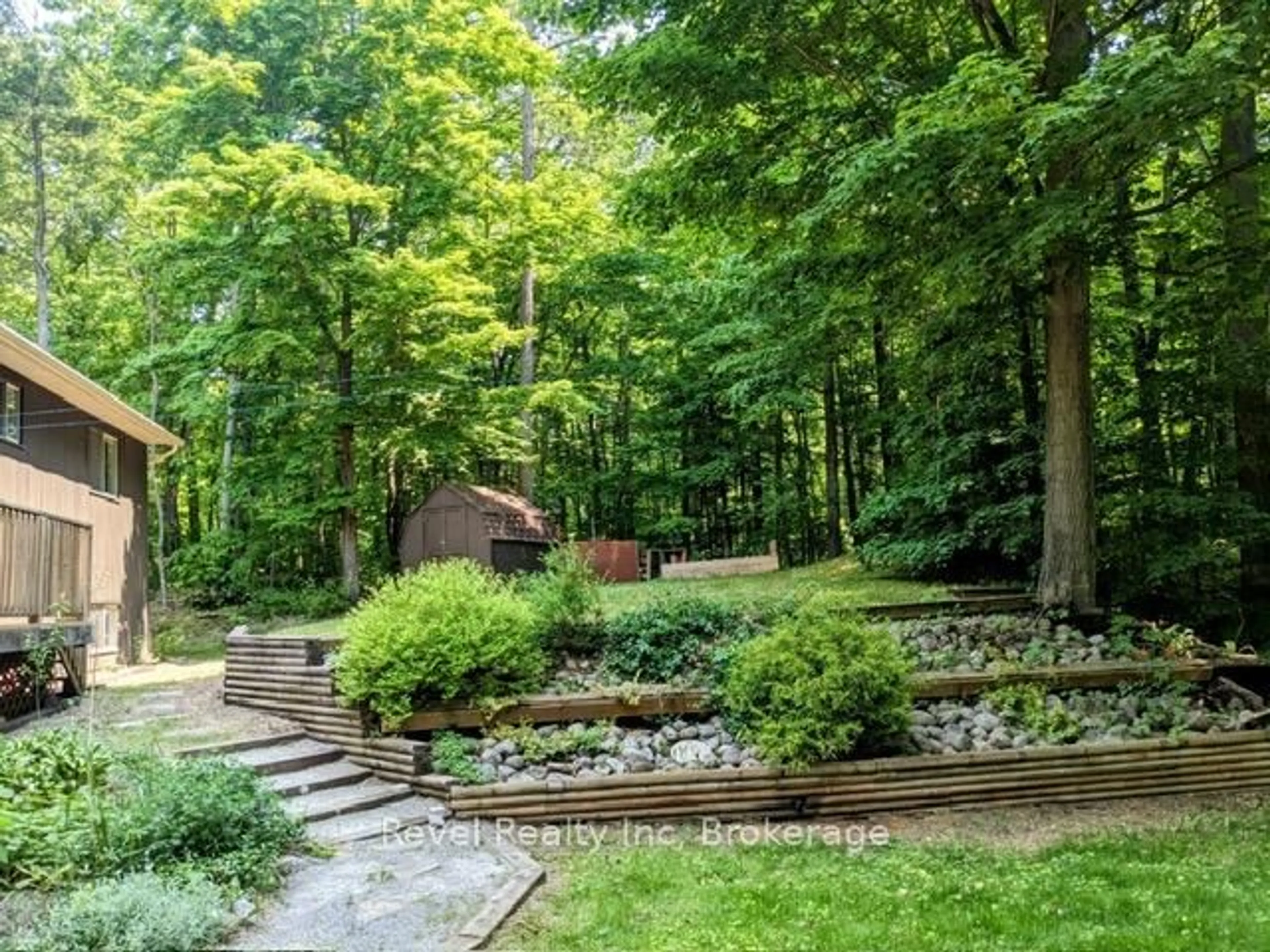 Patio, forest/trees view for 158 DESROCHES Tr, Tiny Ontario L9M 0H9