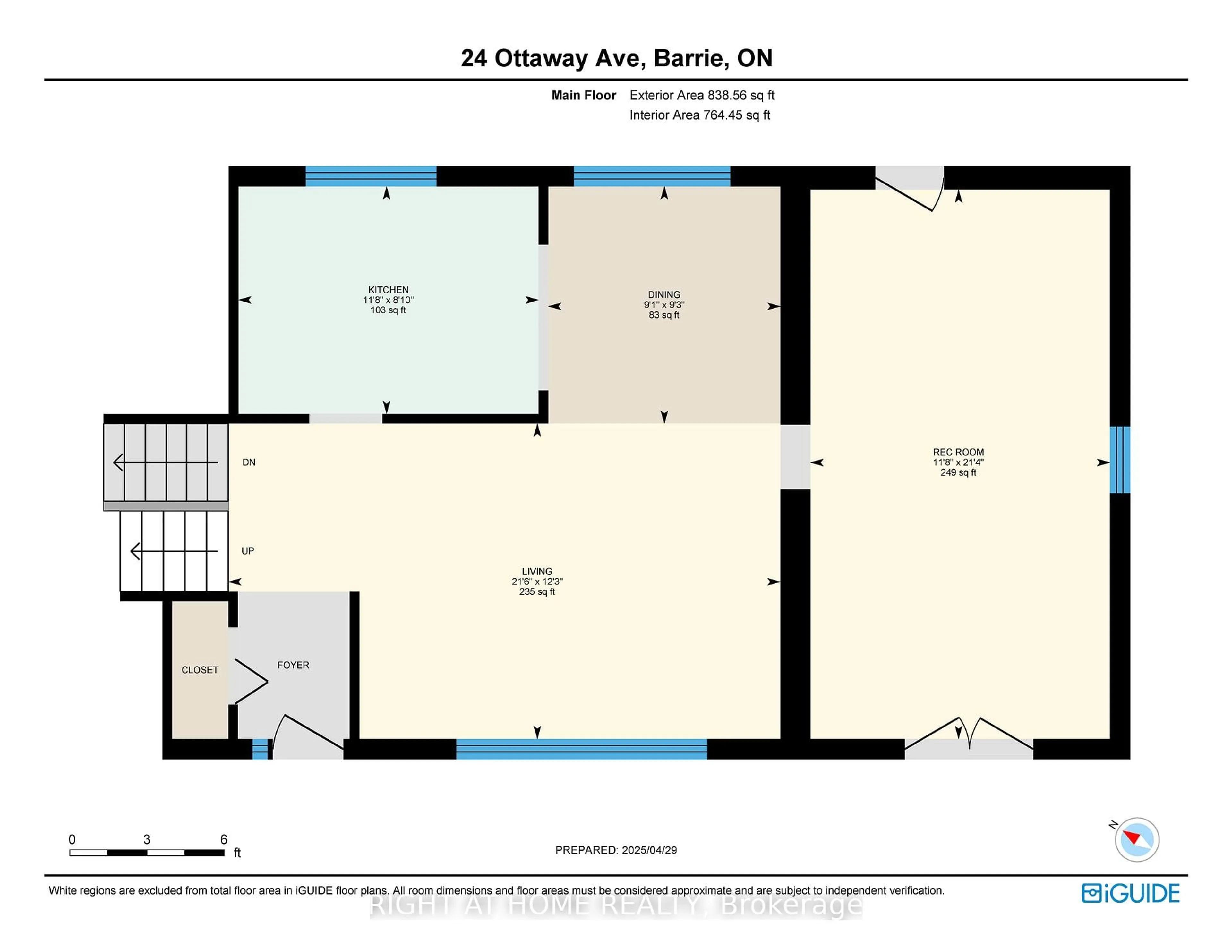 Floor plan for 24 Ottaway Ave, Barrie Ontario L4M 2W7