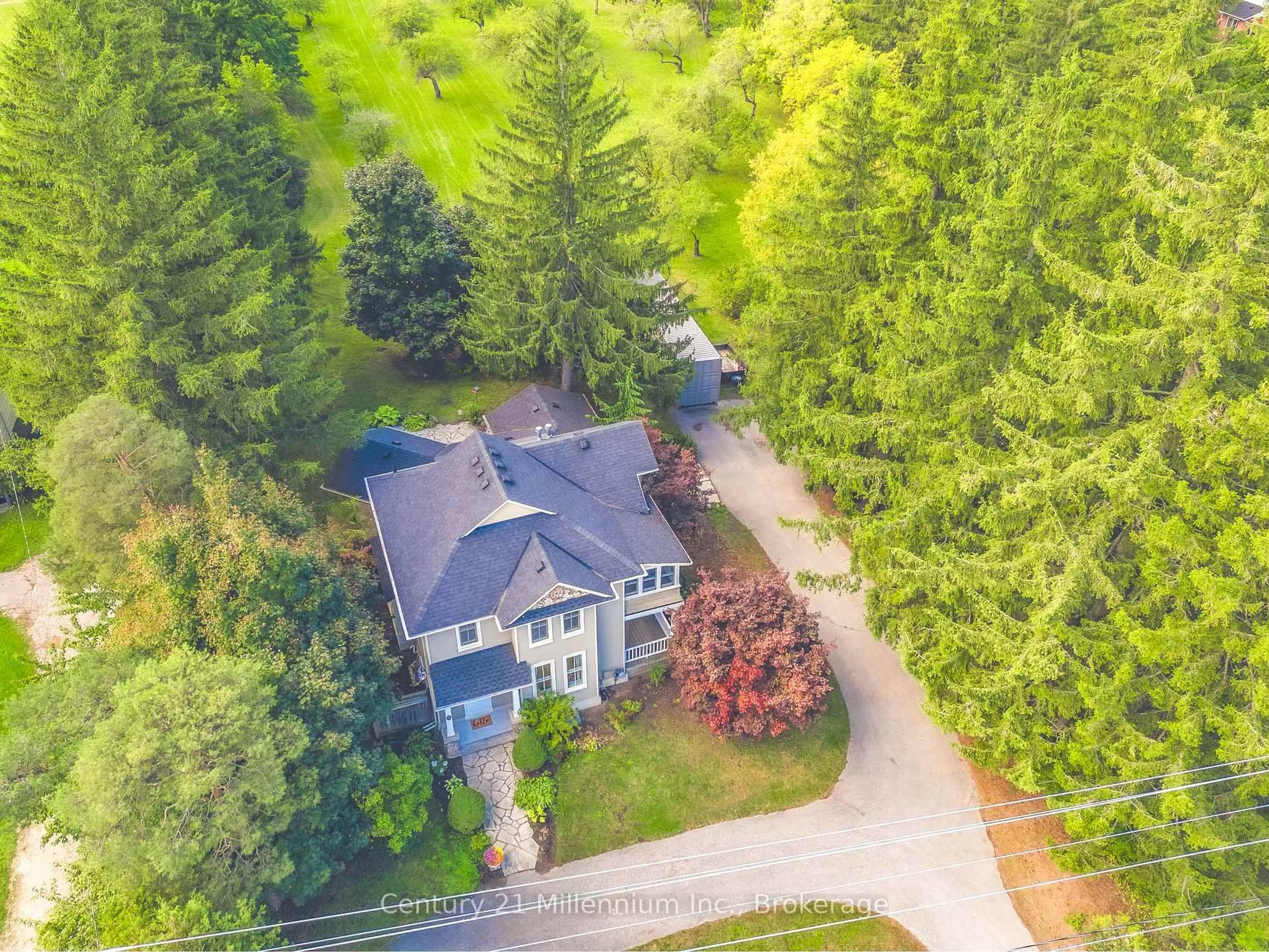 A pic from outside/outdoor area/front of a property/back of a property/a pic from drone, forest/trees view for 774 HURONTARIO St, Collingwood Ontario L9Y 0G9