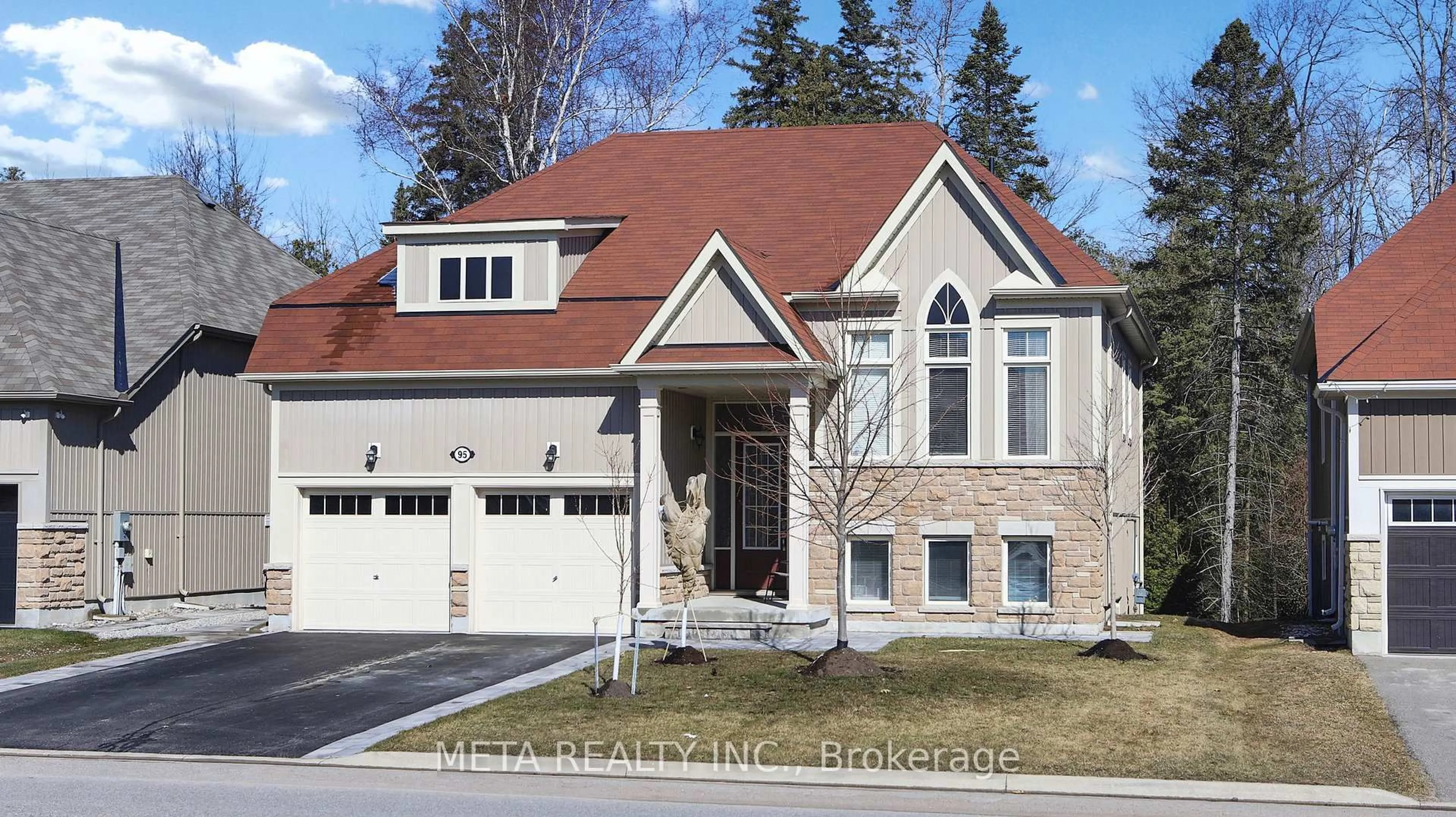 Home with brick exterior material, street for 95 Allegra Dr, Wasaga Beach Ontario L9Z 0H2