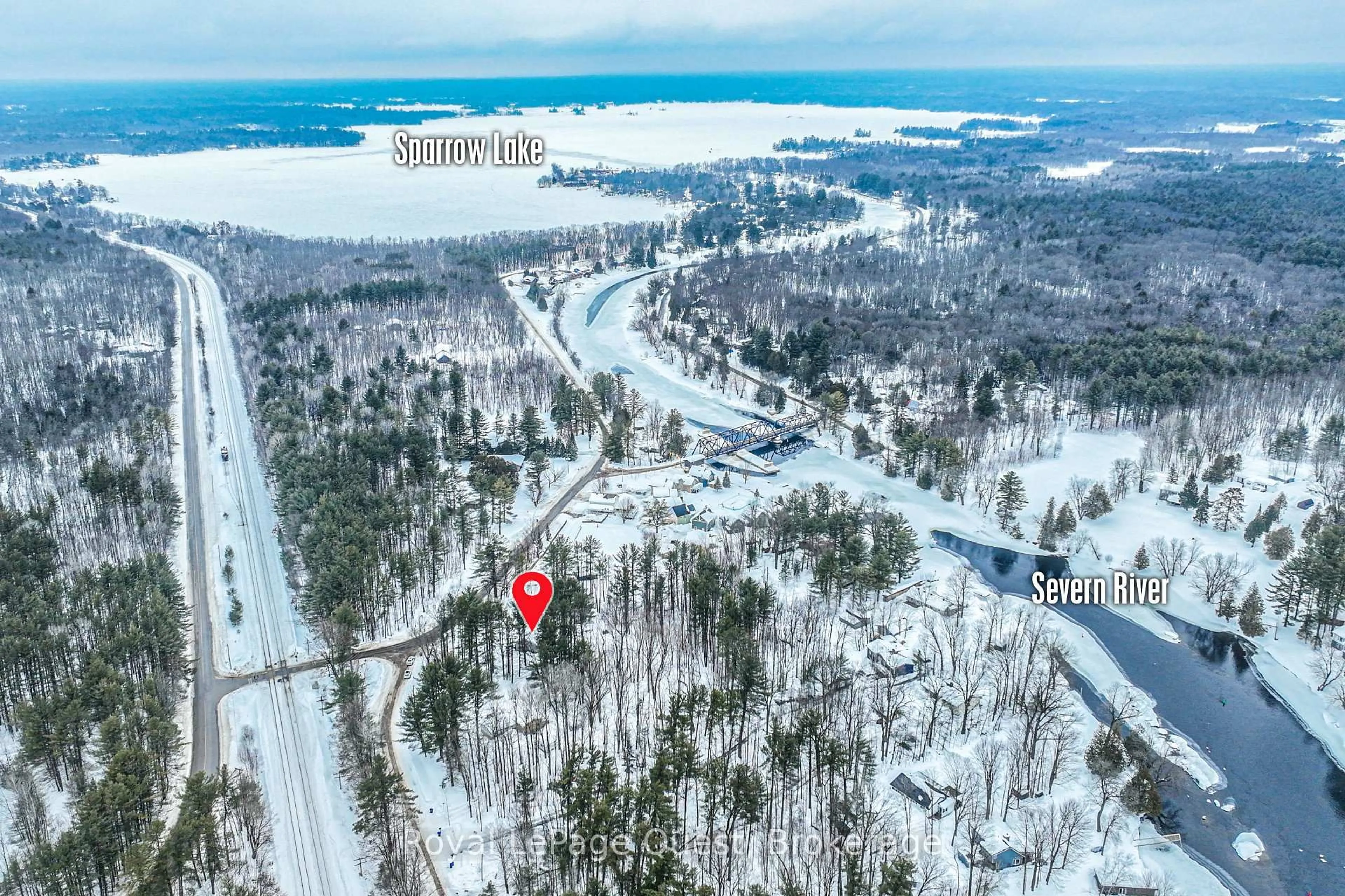 A pic from outside/outdoor area/front of a property/back of a property/a pic from drone, water/lake/river/ocean view for 1979 Peninsula Pt Rd, Severn Ontario P0E 1N0