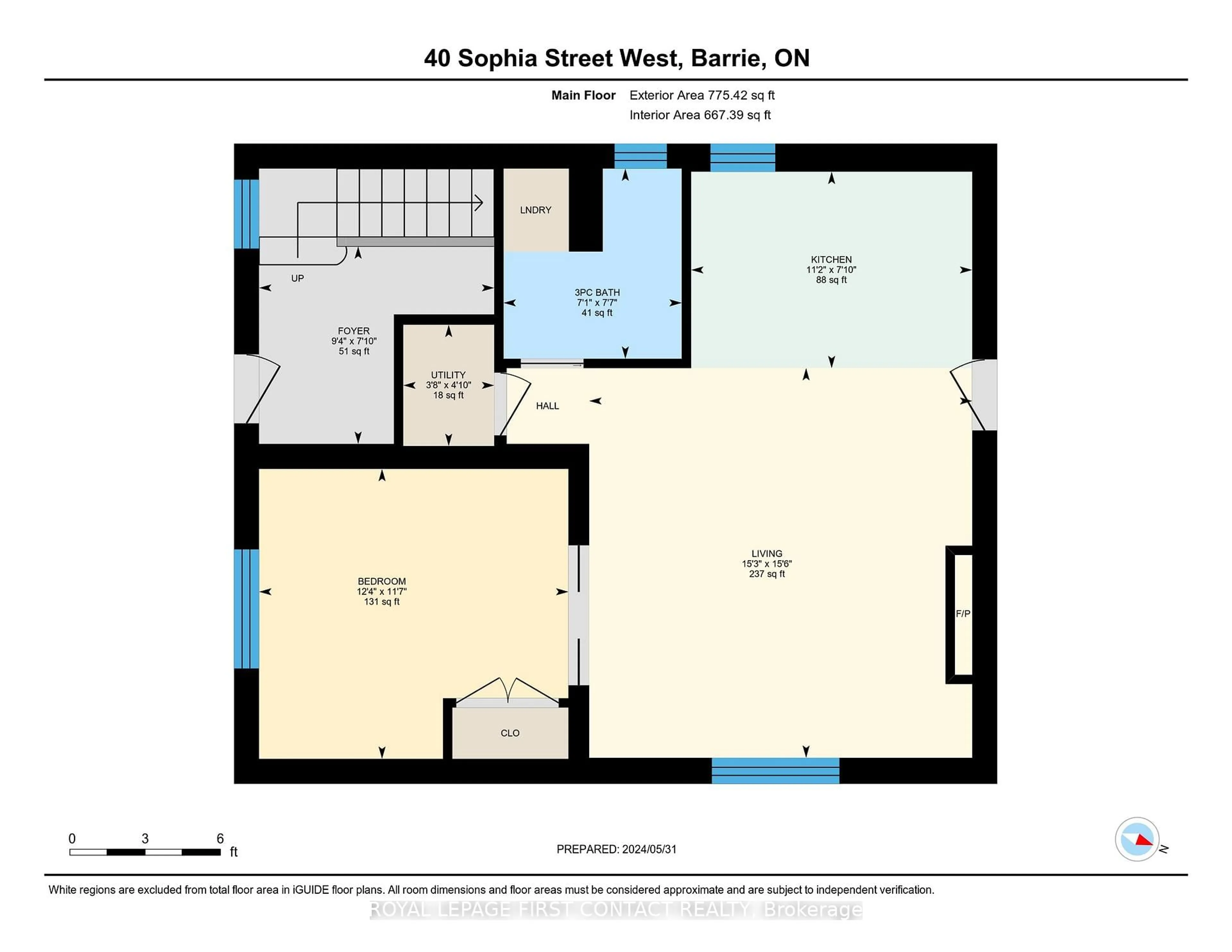 Floor plan for 40 Sophia St, Barrie Ontario L4N 1J3