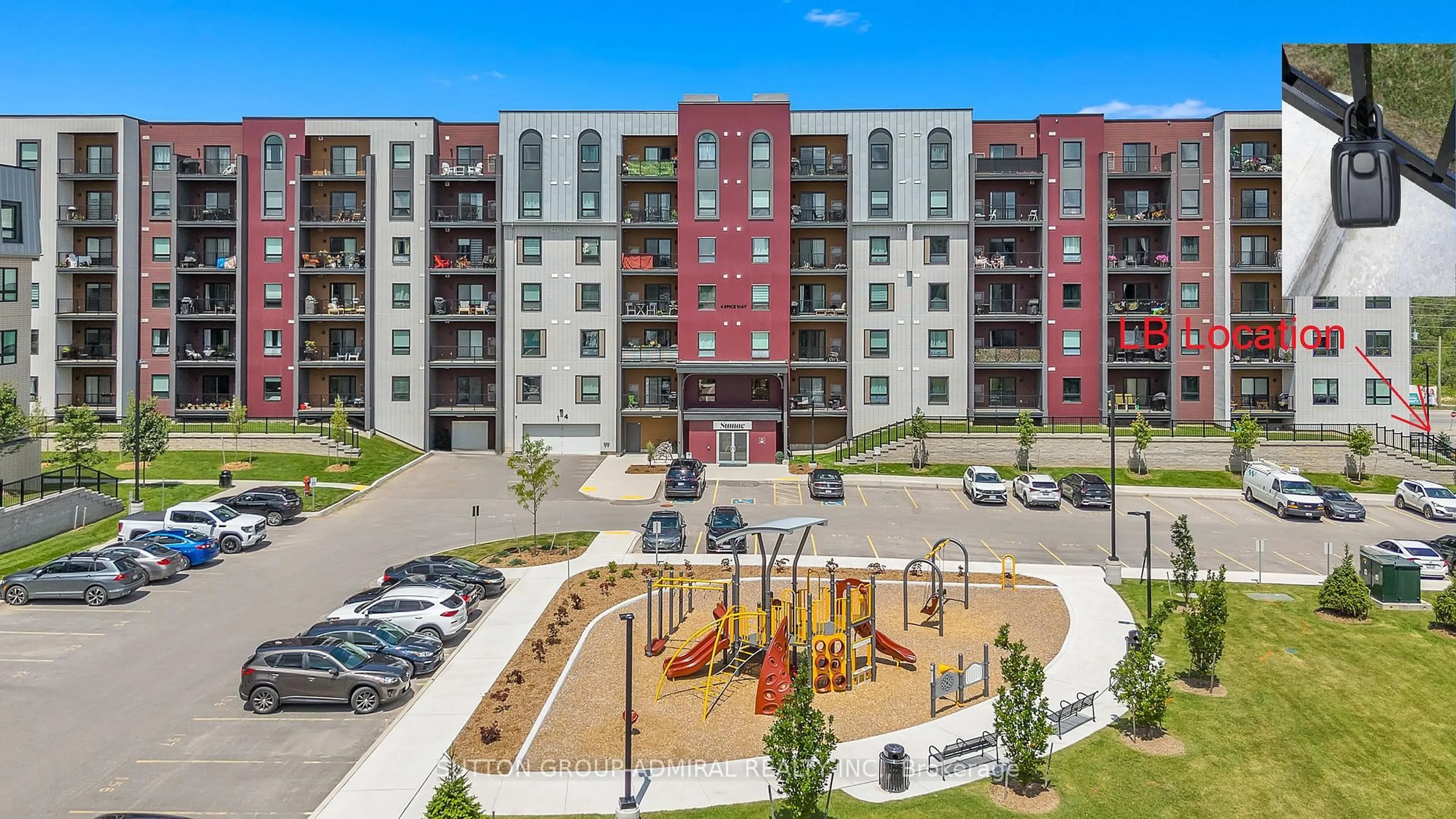 A pic from outside/outdoor area/front of a property/back of a property/a pic from drone, unknown for 4 Spice Way #111, Barrie Ontario L9J 0M2