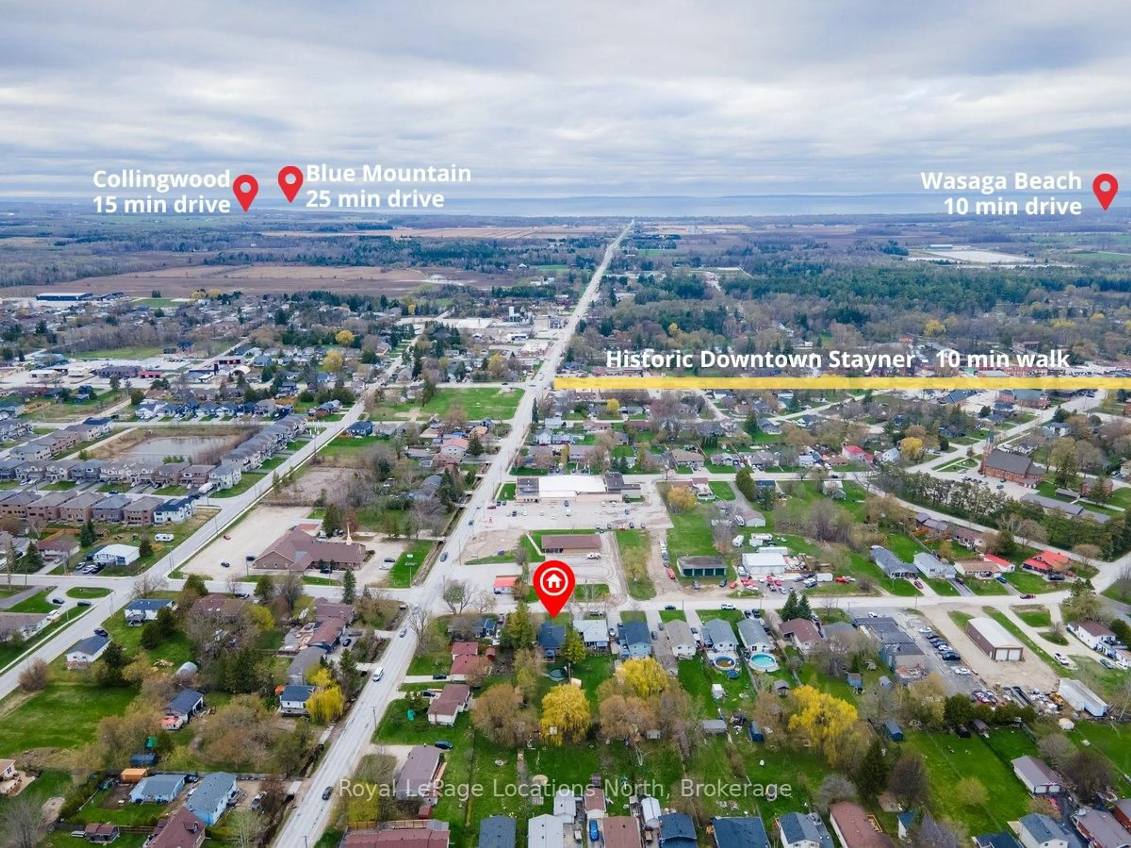 A pic from outside/outdoor area/front of a property/back of a property/a pic from drone, street for 201 Beech St, Clearview Ontario L0M 1S0