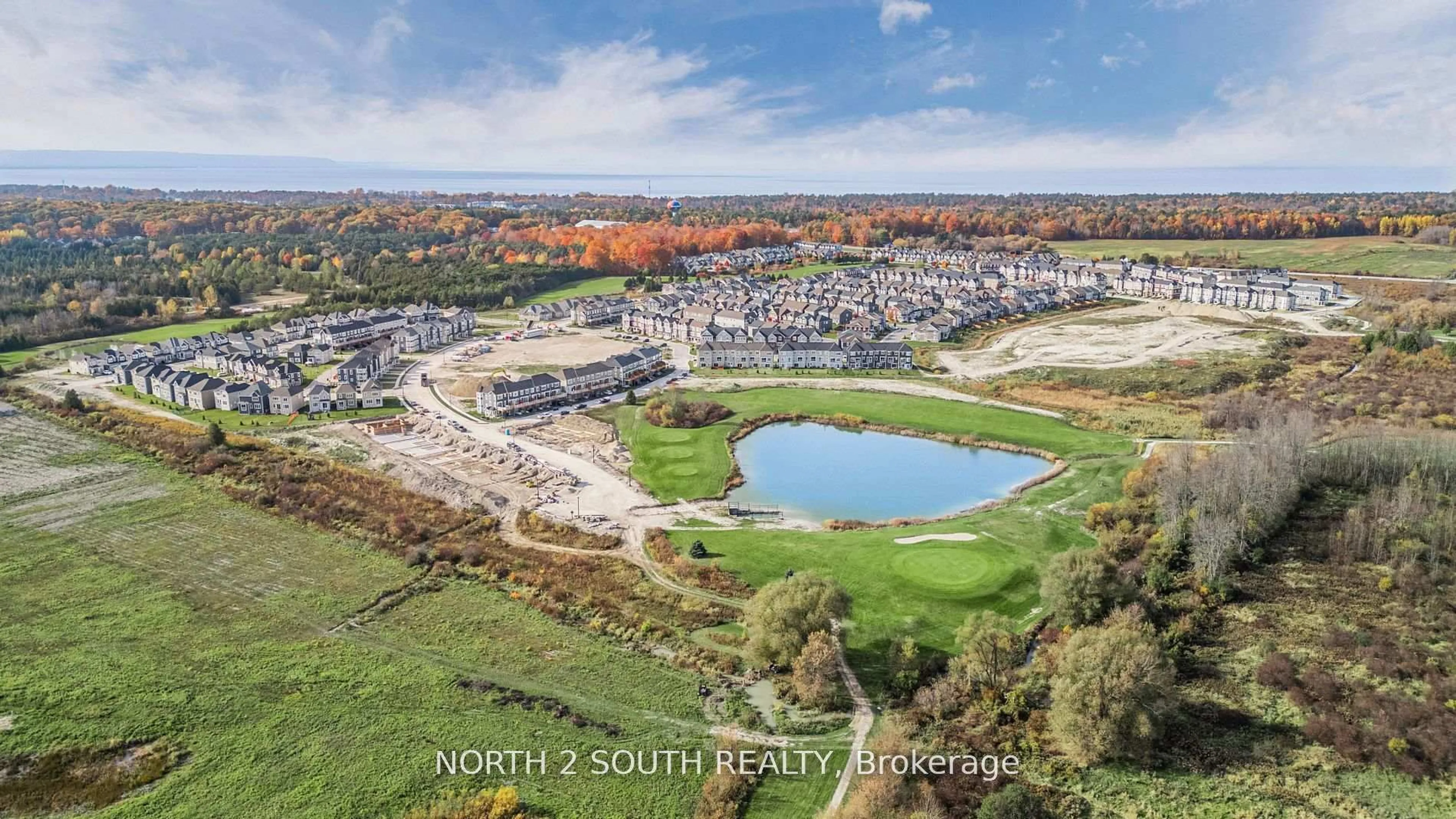 A pic from outside/outdoor area/front of a property/back of a property/a pic from drone, water/lake/river/ocean view for 98 Sandhill Crane Dr, Wasaga Beach Ontario L9Z 0K4