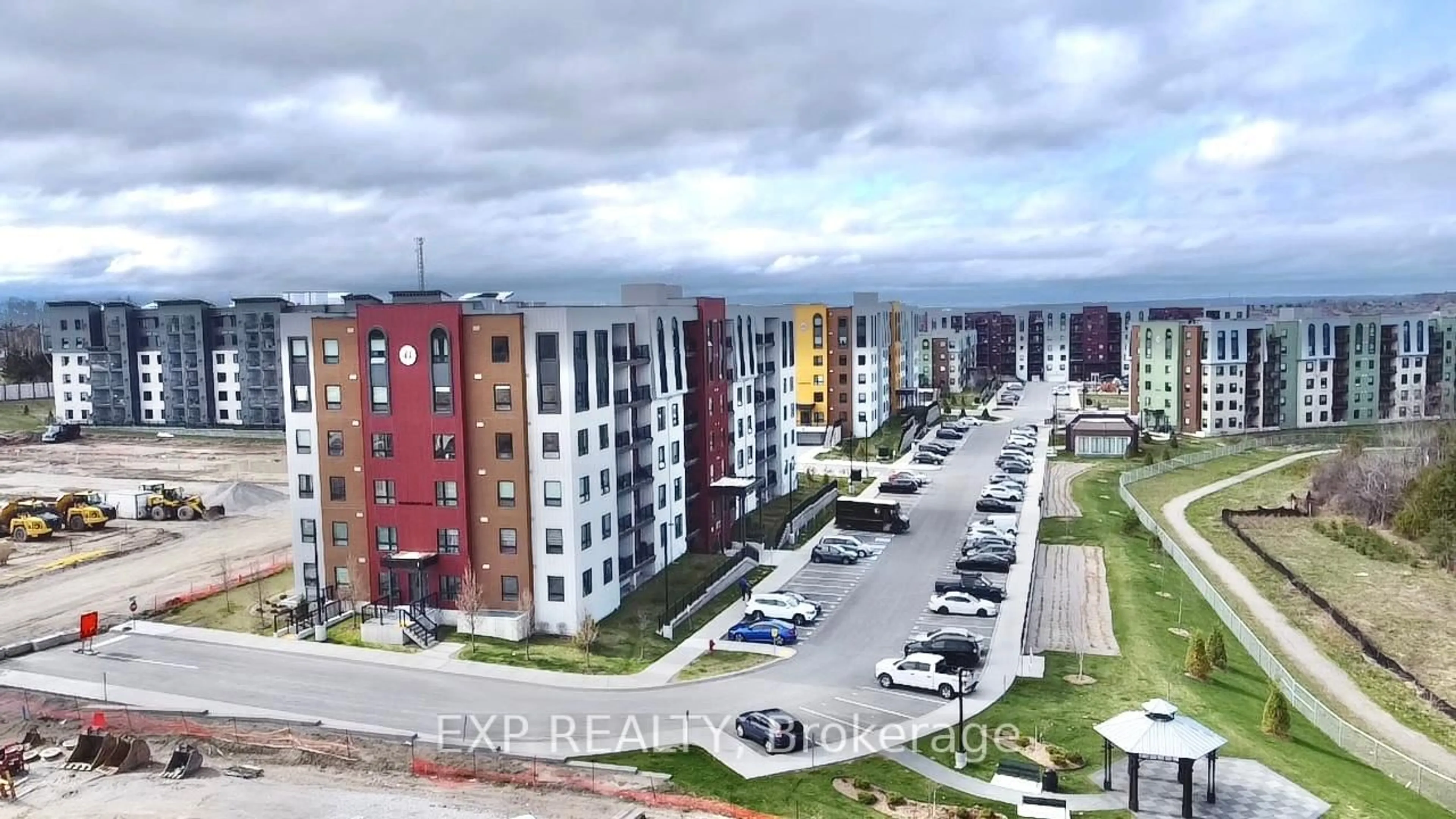 A pic from outside/outdoor area/front of a property/back of a property/a pic from drone, city buildings view from balcony for 10 Culinary Lane #206, Barrie Ontario L9J 0C2