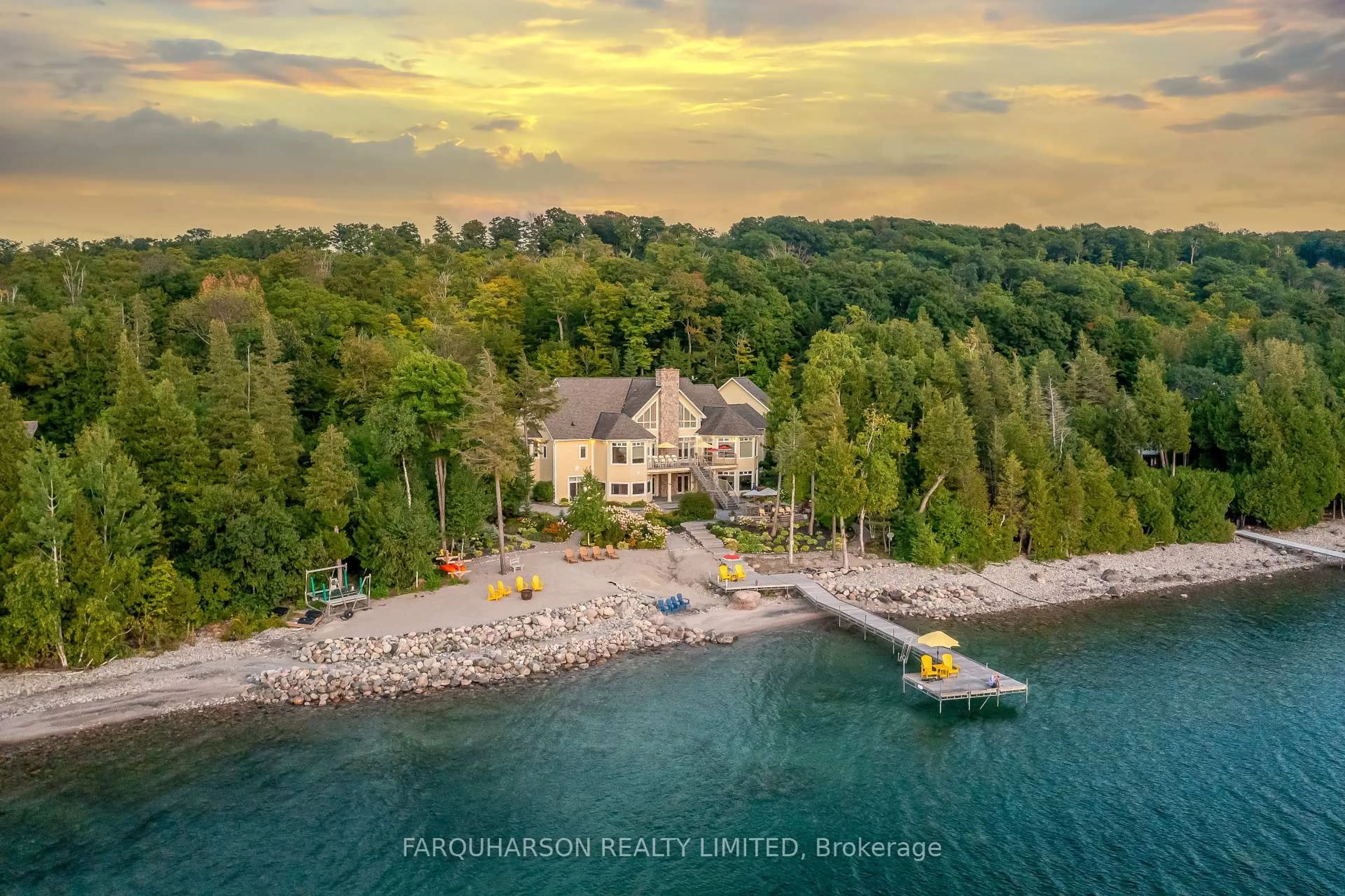 A pic from outside/outdoor area/front of a property/back of a property/a pic from drone, water/lake/river/ocean view for 114 Melissa Lane, Tiny Ontario L9M 0T8