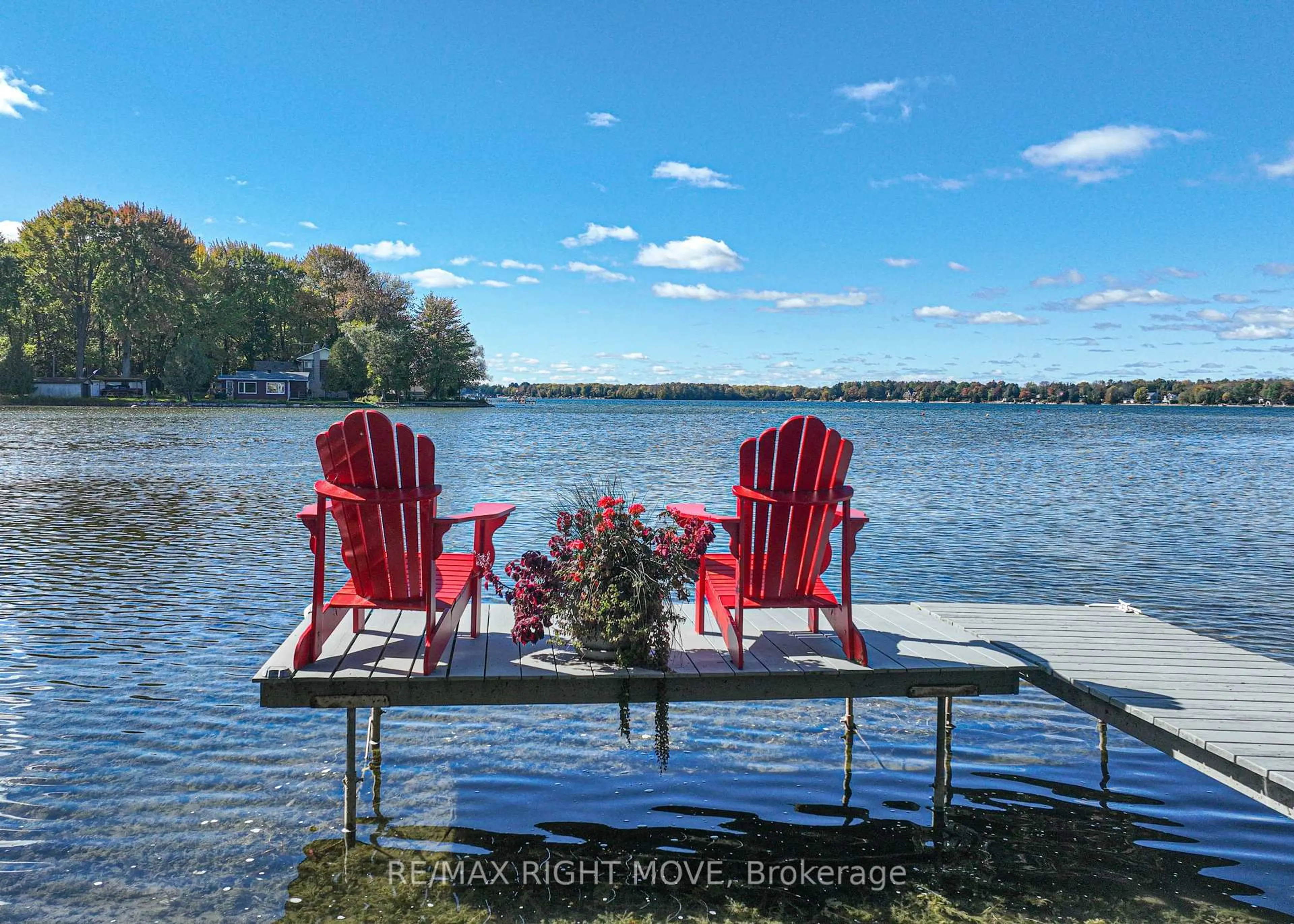 Patio, water/lake/river/ocean view for 4350 Plum Point Rd, Ramara Ontario L3V 0P9