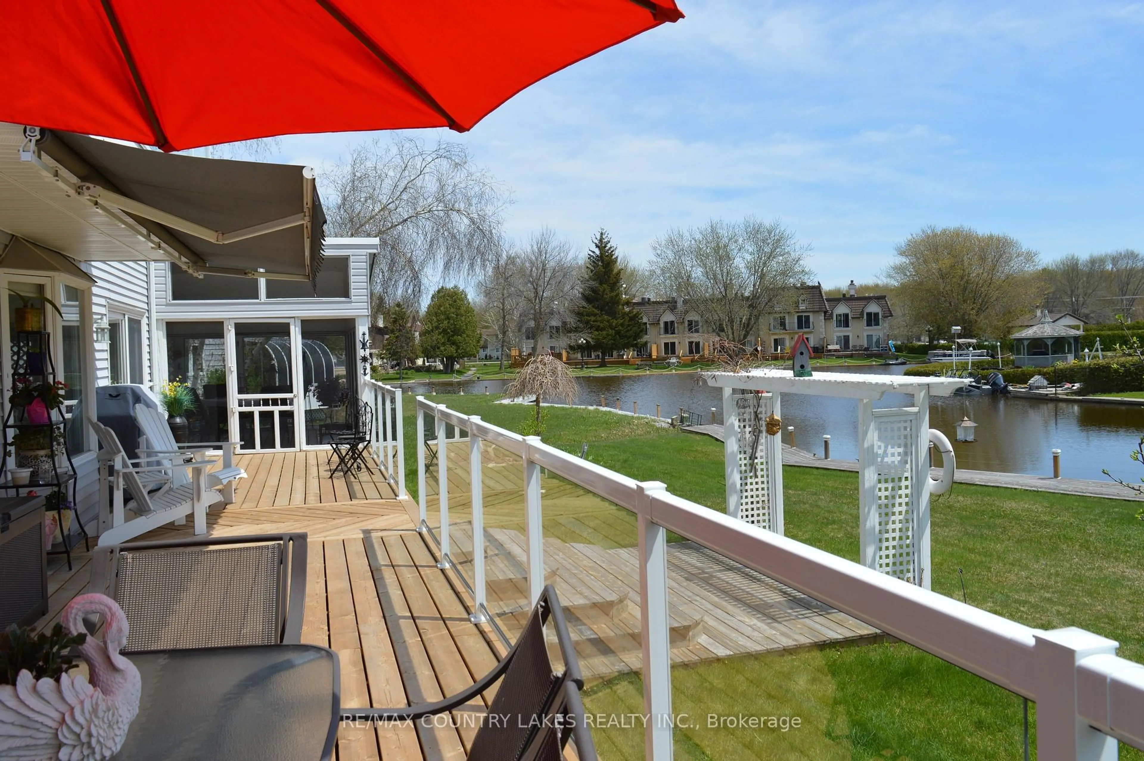 Patio, water/lake/river/ocean view for 98 Turtle Path, Ramara Ontario L0K 1B0