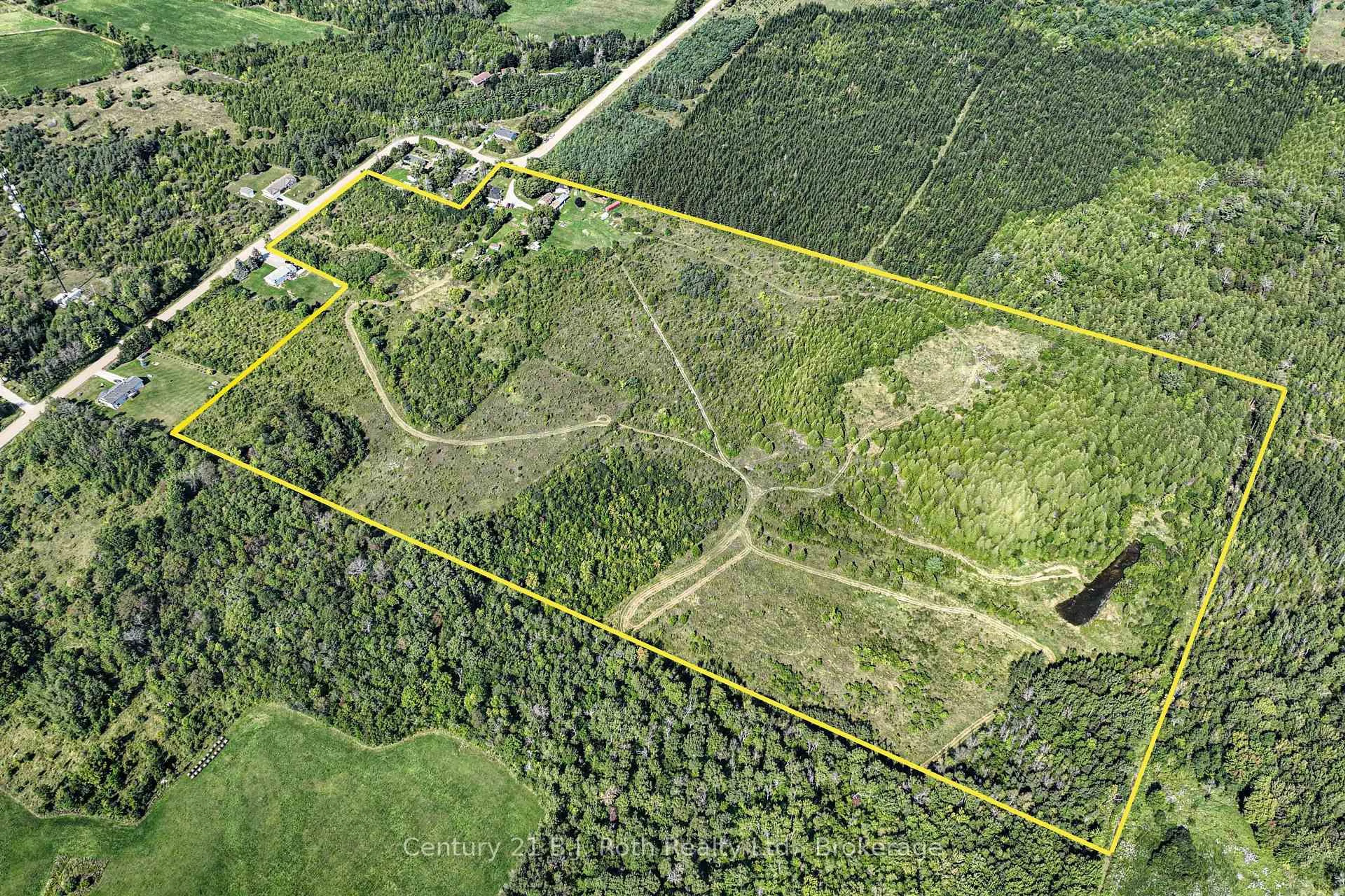 A pic from outside/outdoor area/front of a property/back of a property/a pic from drone, forest/trees view for 5135 SIDEROAD 25 N/A, Ramara Ontario L3V 0T1