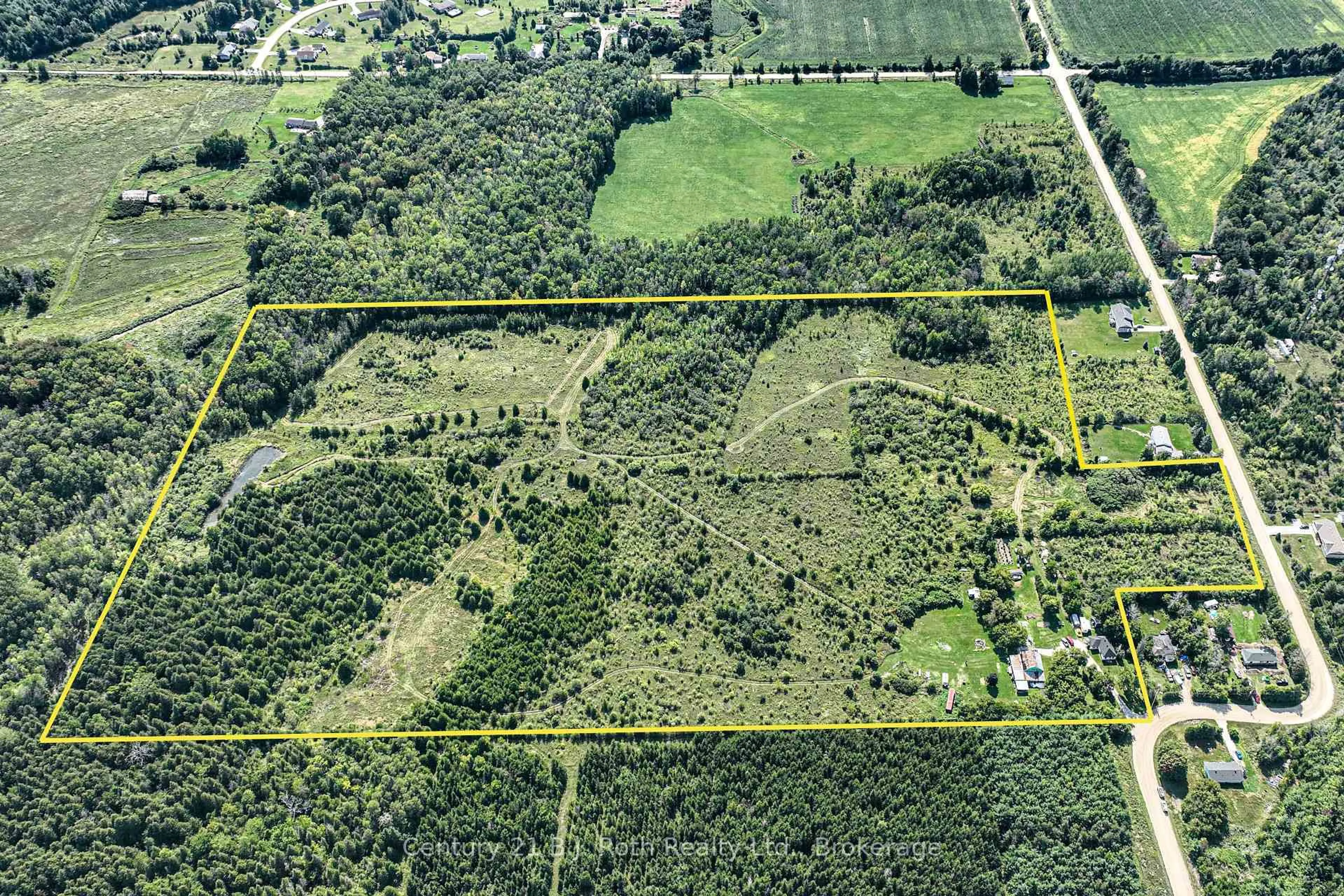 A pic from outside/outdoor area/front of a property/back of a property/a pic from drone, forest/trees view for 5135 SIDEROAD 25 N/A, Ramara Ontario L3V 0T1