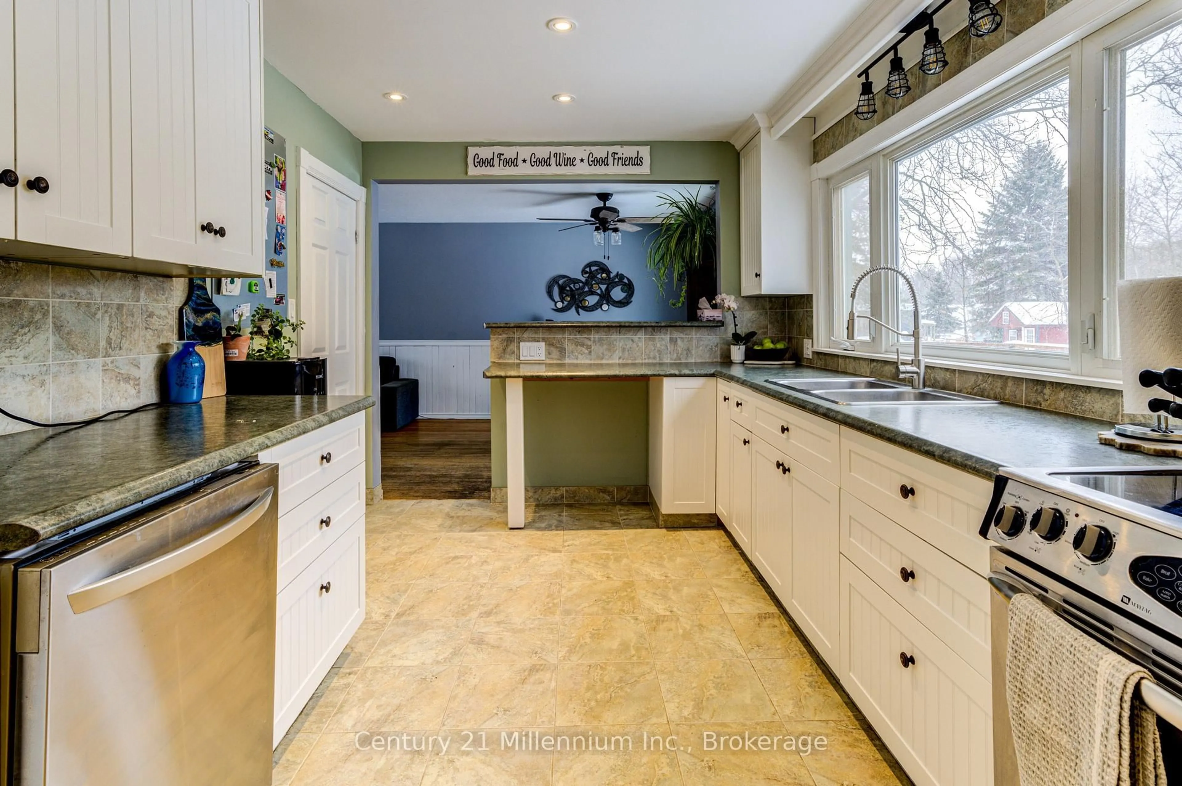 Contemporary kitchen, ceramic/tile floor for 209 Kirkwood Dr, Clearview Ontario L0M 1S0