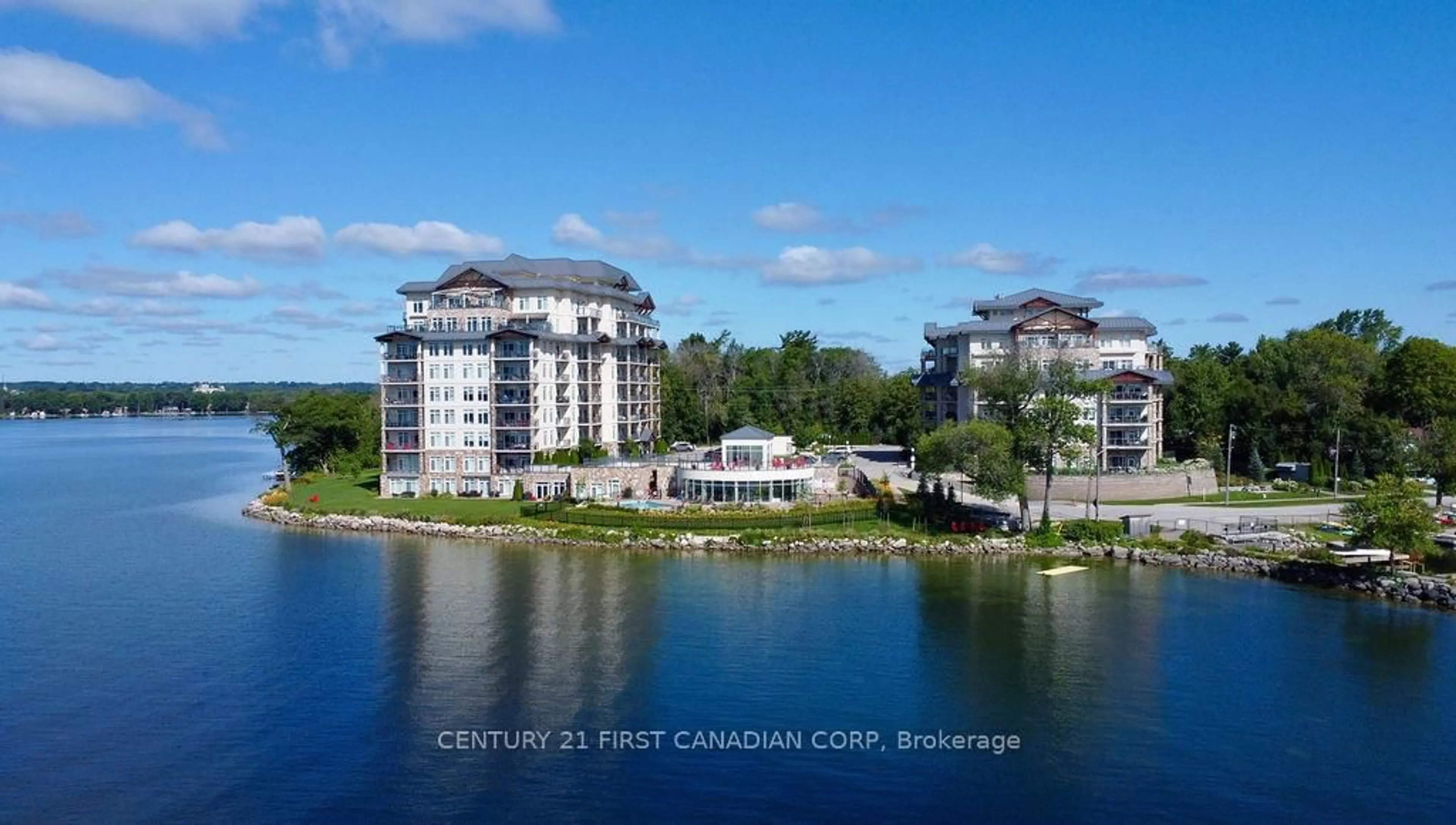 A pic from outside/outdoor area/front of a property/back of a property/a pic from drone, water/lake/river/ocean view for 90 Orchard Point Rd #LS04, Orillia Ontario L3V 8K4