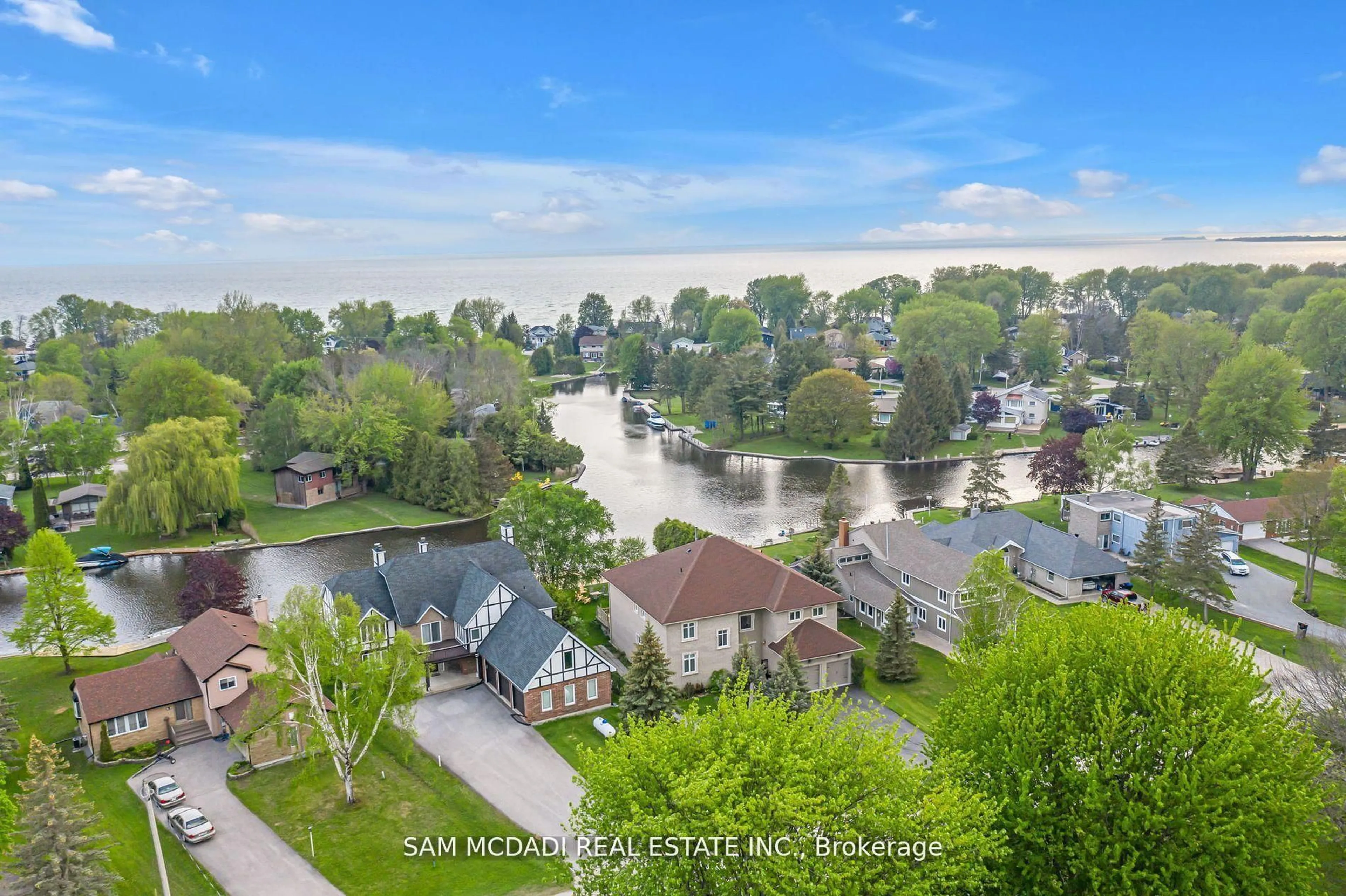 A pic from outside/outdoor area/front of a property/back of a property/a pic from drone, water/lake/river/ocean view for 36 TURTLE Path, Ramara Ontario L0K 1B0