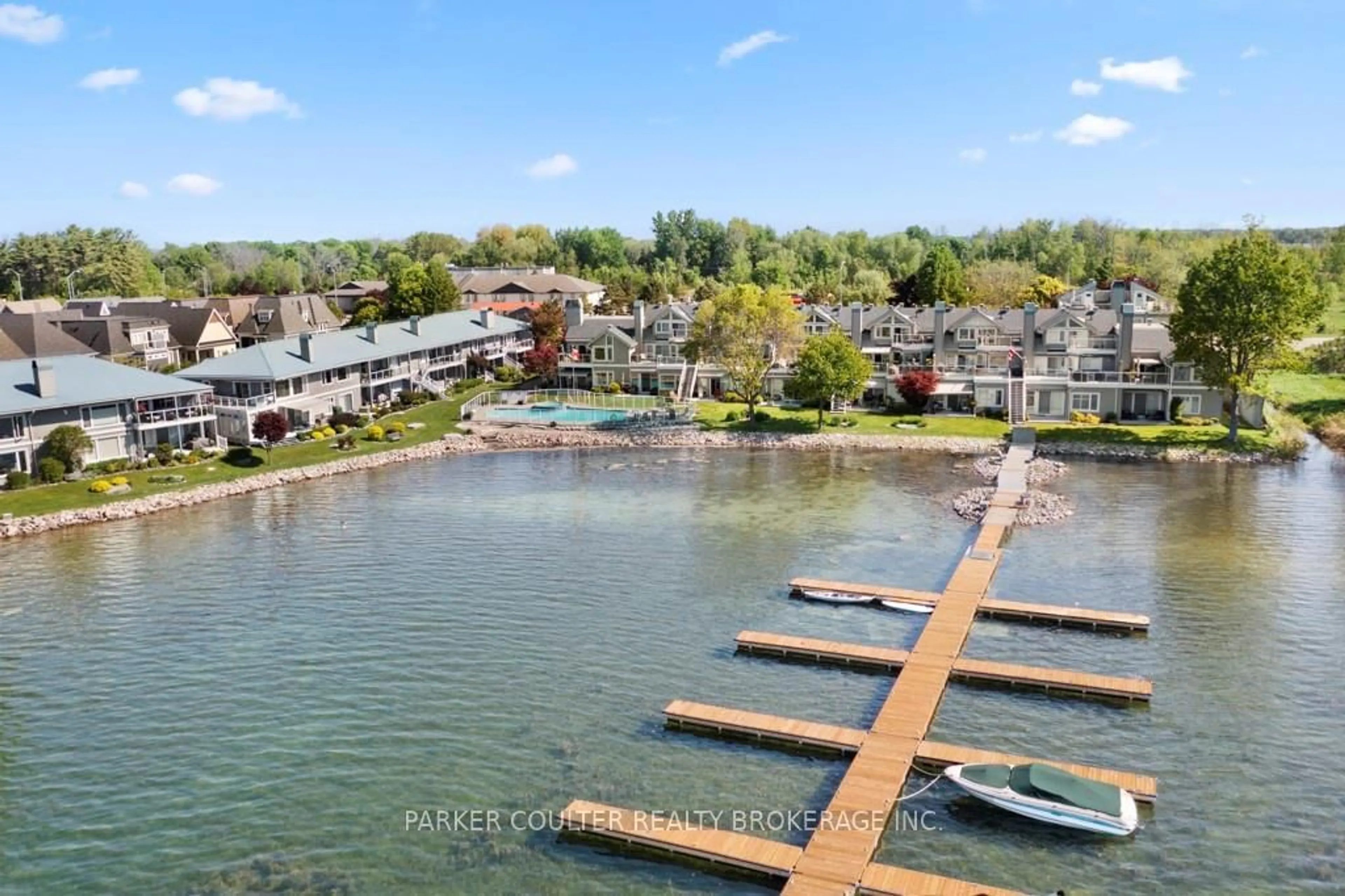 A pic from outside/outdoor area/front of a property/back of a property/a pic from drone, water/lake/river/ocean view for 603 Atherley Rd #116, Orillia Ontario L3V 1P1
