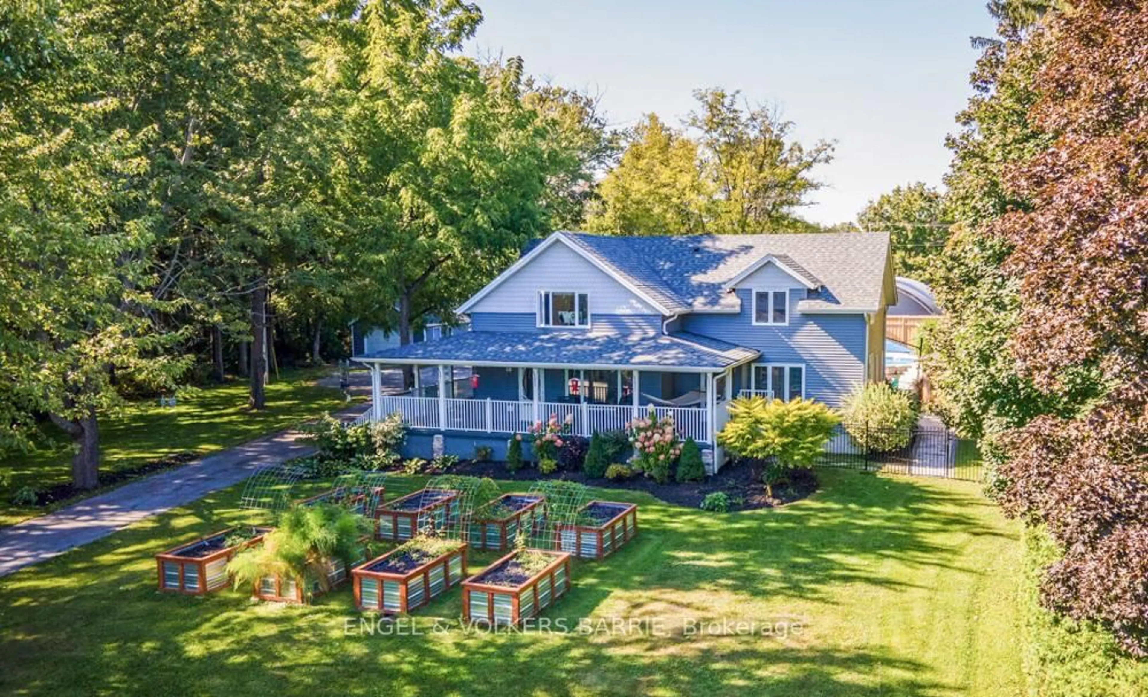 A pic from outside/outdoor area/front of a property/back of a property/a pic from drone, water/lake/river/ocean view for 112 Lakeshore Rd, Oro-Medonte Ontario L0L 2E0