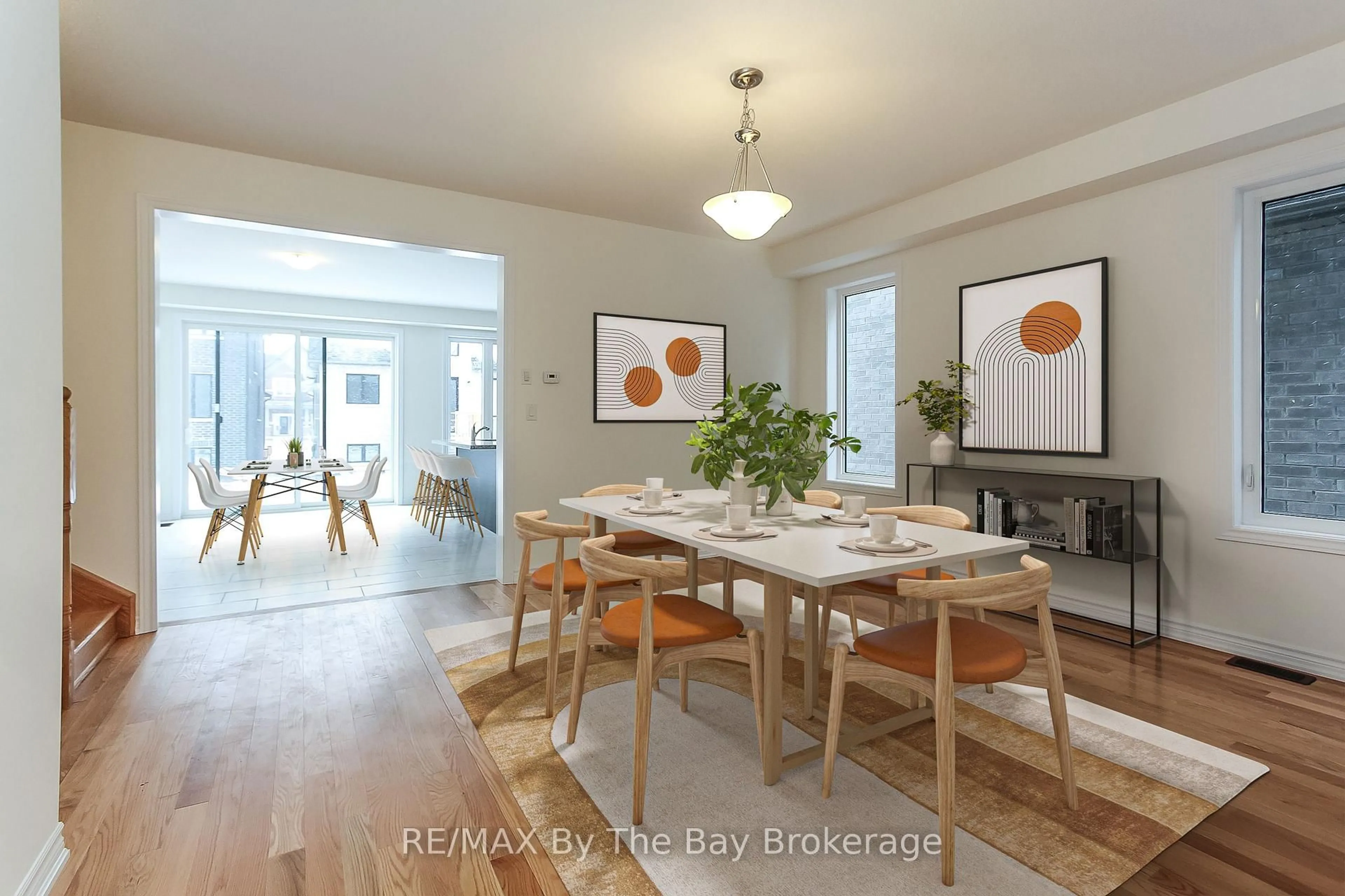 Dining room, wood/laminate floor for 151 Rosanne Circ, Wasaga Beach Ontario L9Z 0N1