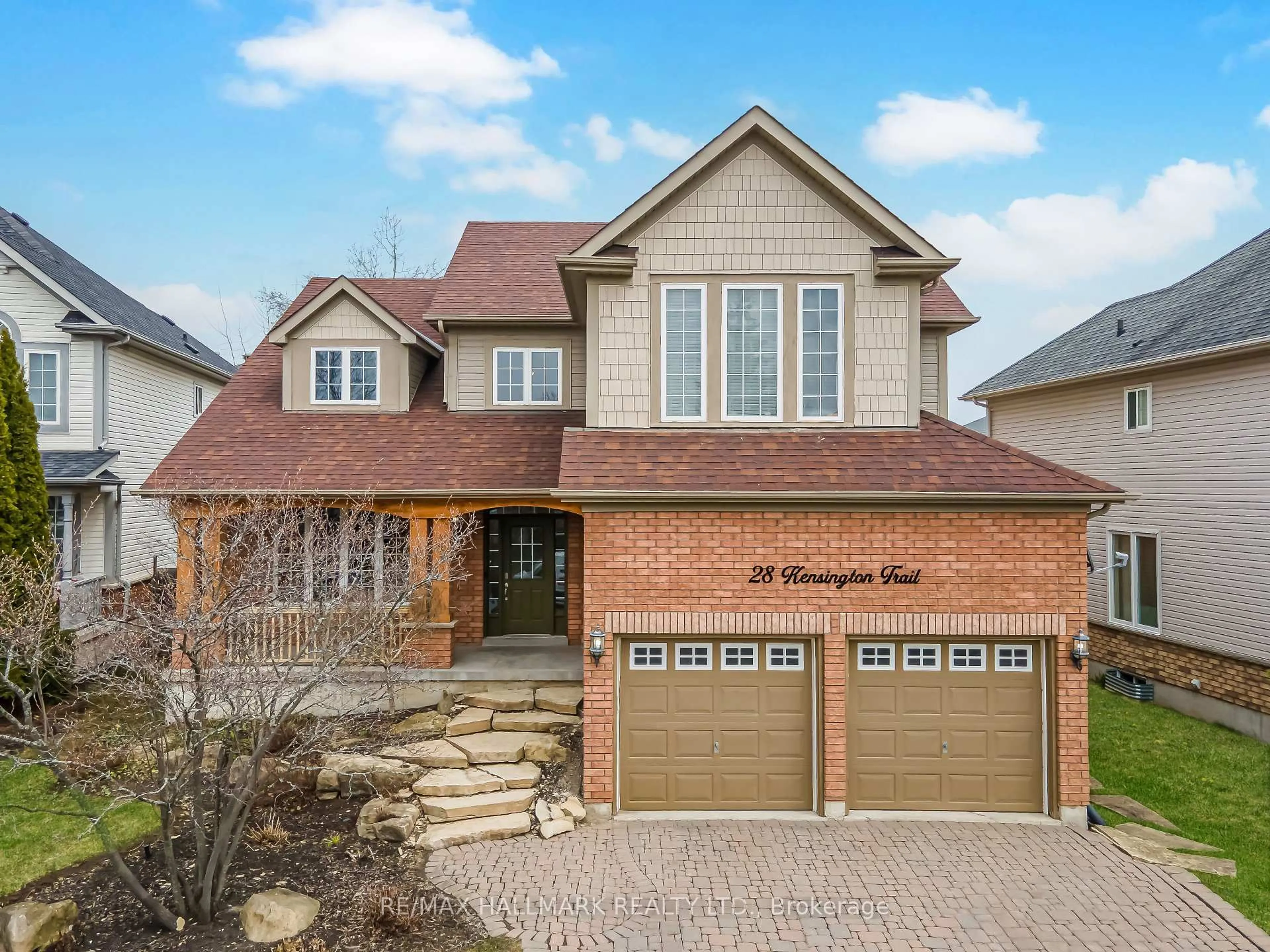 Home with brick exterior material, street for 28 Kensington Tr, Barrie Ontario L4N 0K5