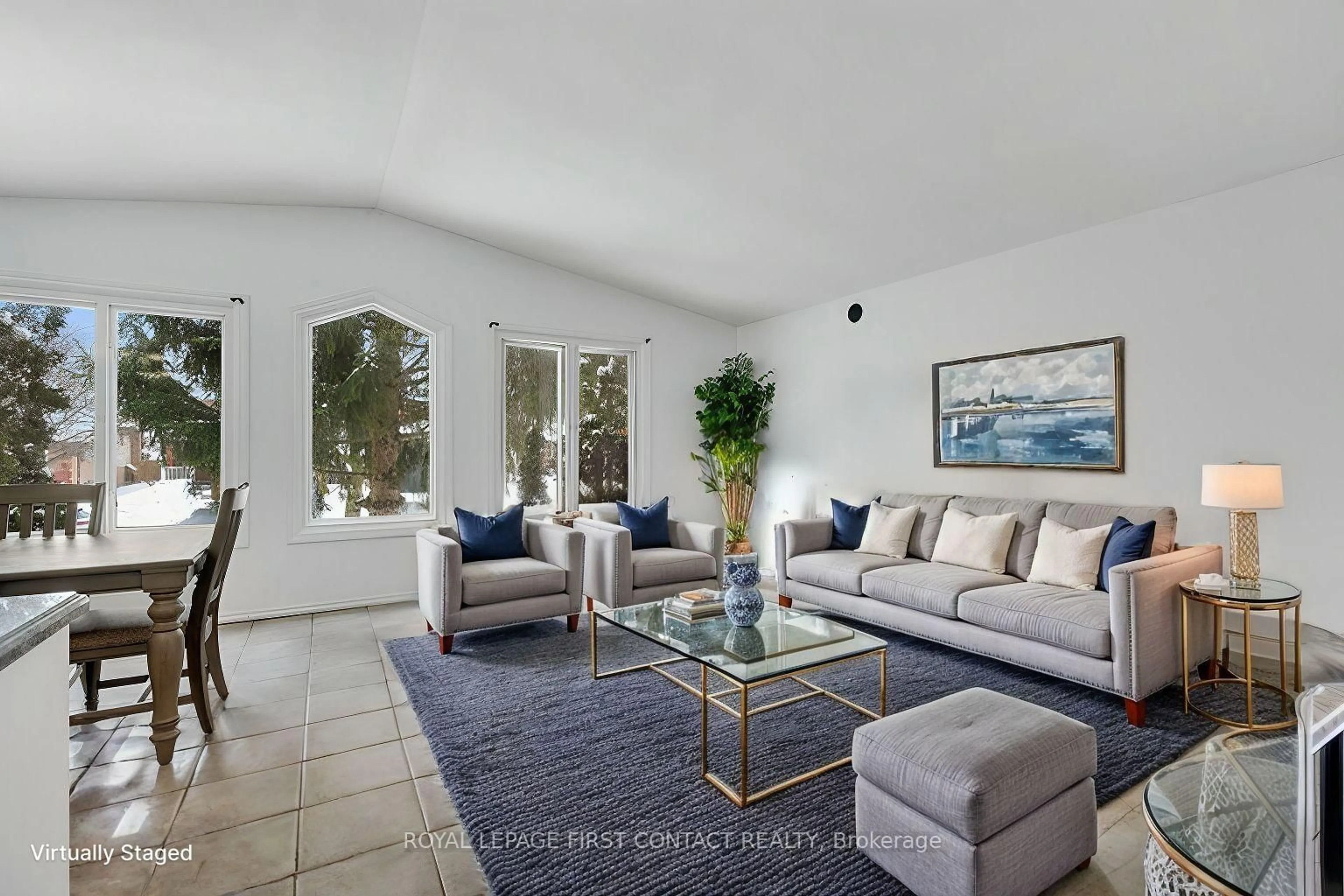 Living room with furniture, ceramic/tile floor for 55 ROSENFELD Dr, Barrie Ontario L4M 5X5