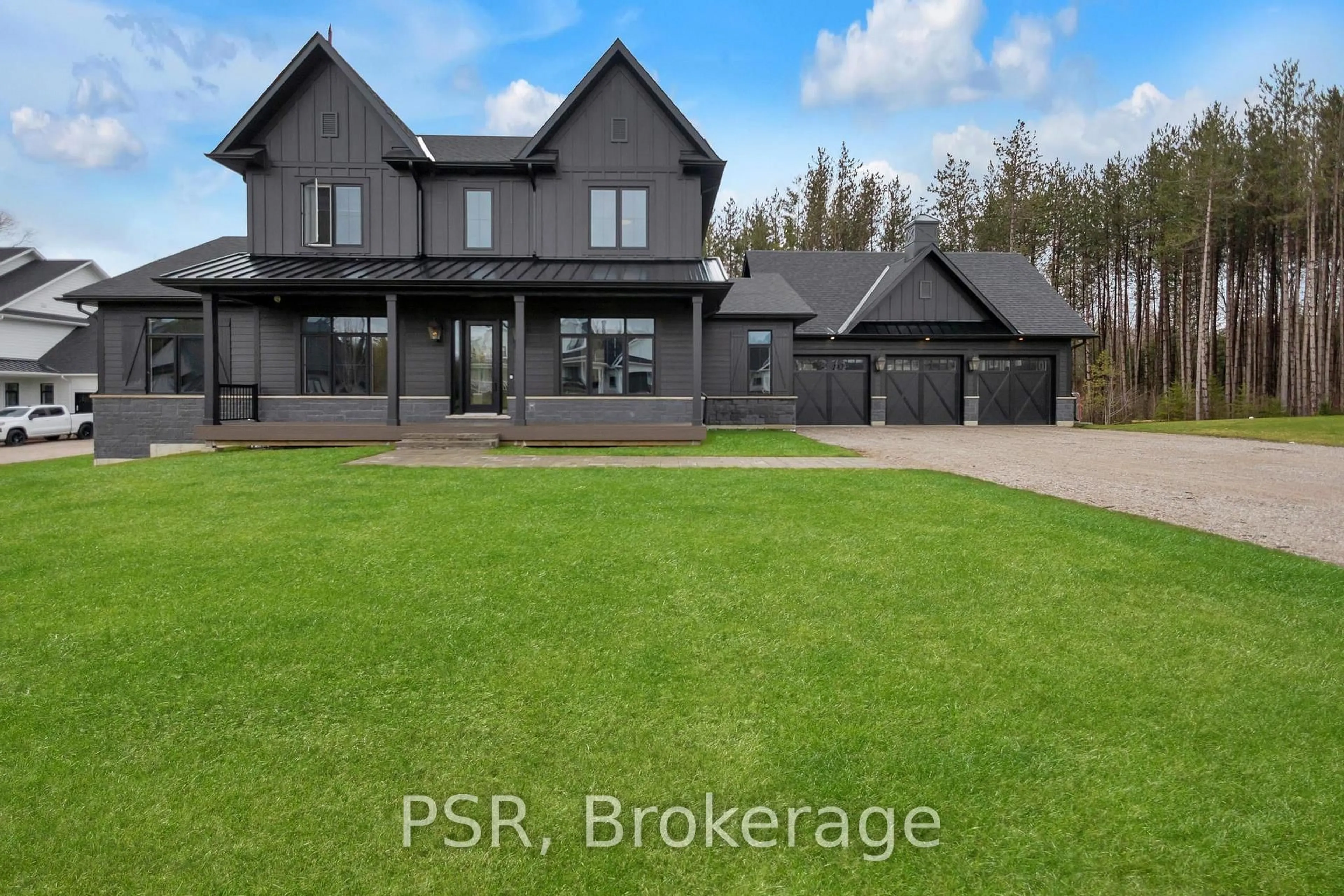 A pic from outside/outdoor area/front of a property/back of a property/a pic from drone, street for 72 Georgian Grande Dr, Oro-Medonte Ontario L0K 1E0