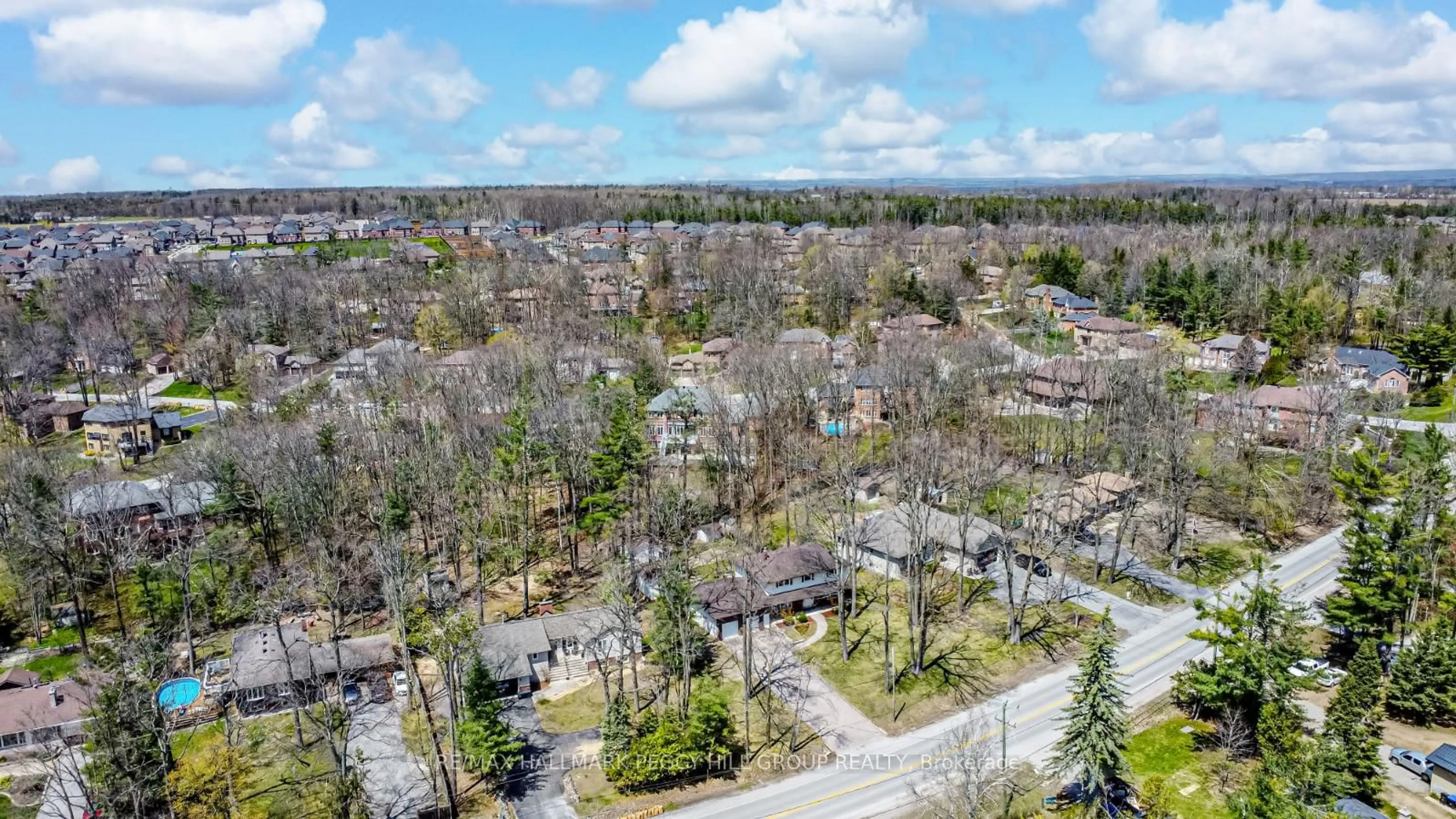 A pic from outside/outdoor area/front of a property/back of a property/a pic from drone, forest/trees view for 1166 Sunnidale Rd, Springwater Ontario L9X 0T4