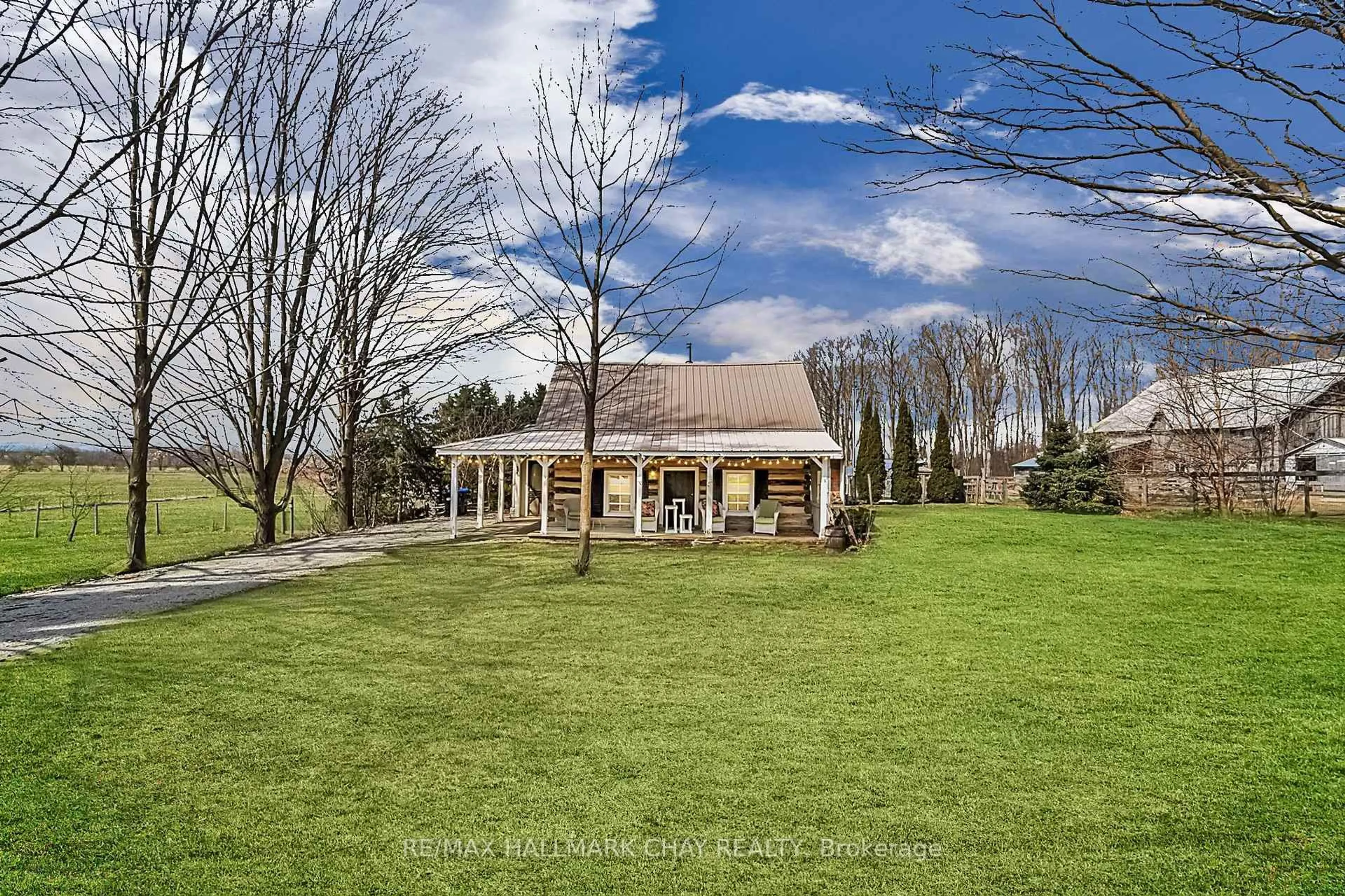 A pic from outside/outdoor area/front of a property/back of a property/a pic from drone, water/lake/river/ocean view for 1424 Klondike Park Rd, Clearview Ontario L0M 1S0