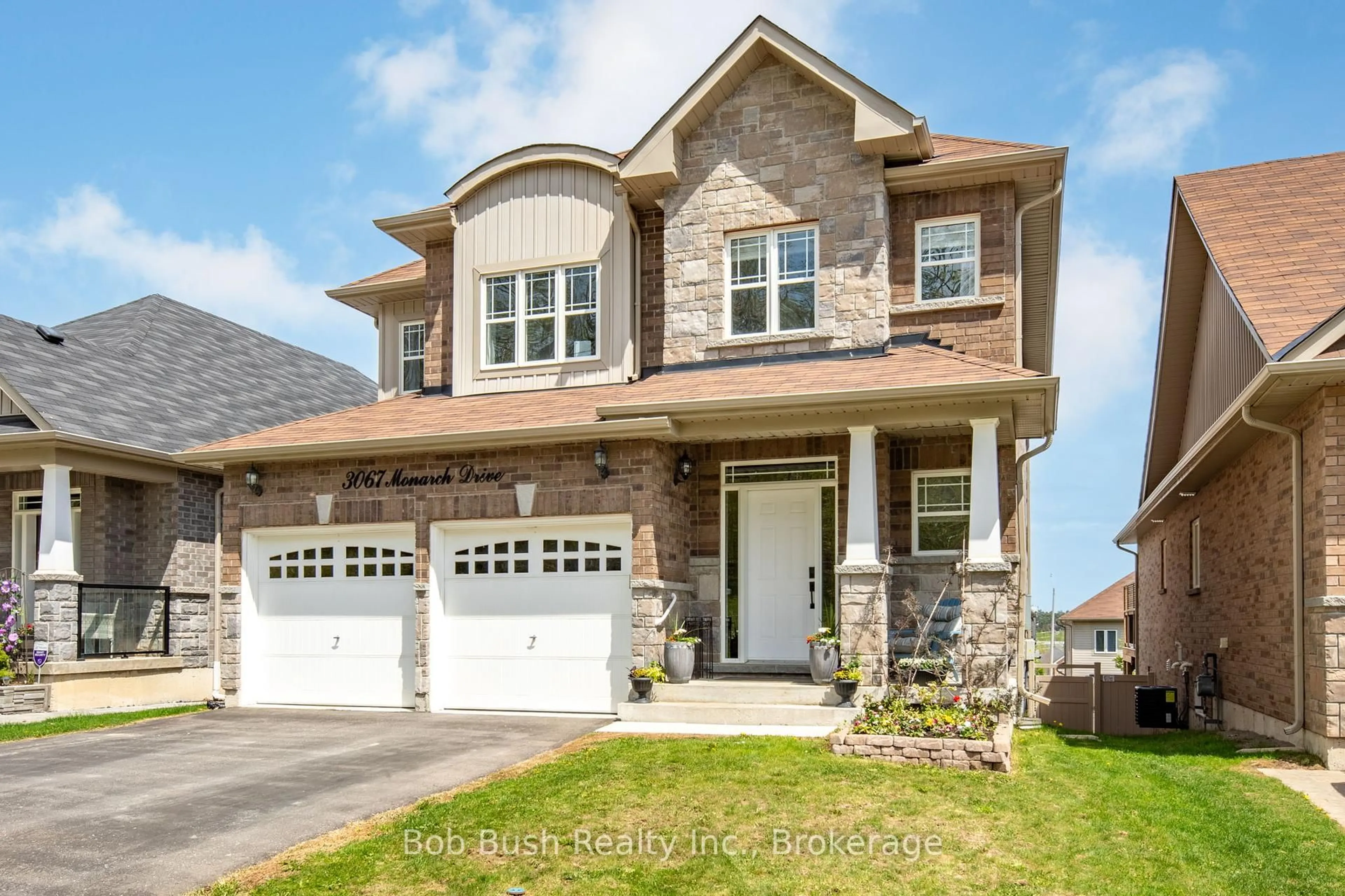 Home with brick exterior material, street for 3067 MONARCH Dr, Orillia Ontario L3V 8K3
