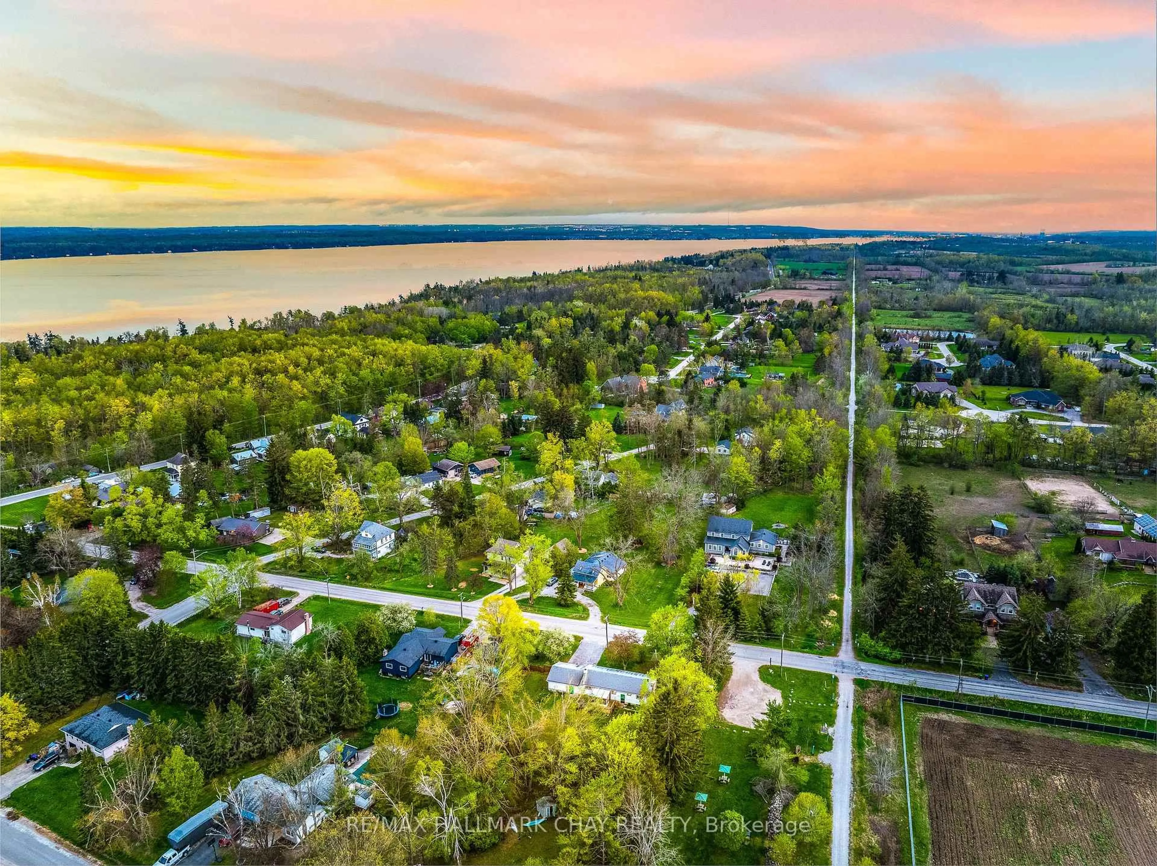 A pic from outside/outdoor area/front of a property/back of a property/a pic from drone, water/lake/river/ocean view for 1071 Line 2 S N/A, Oro-Medonte Ontario L0L 2L0