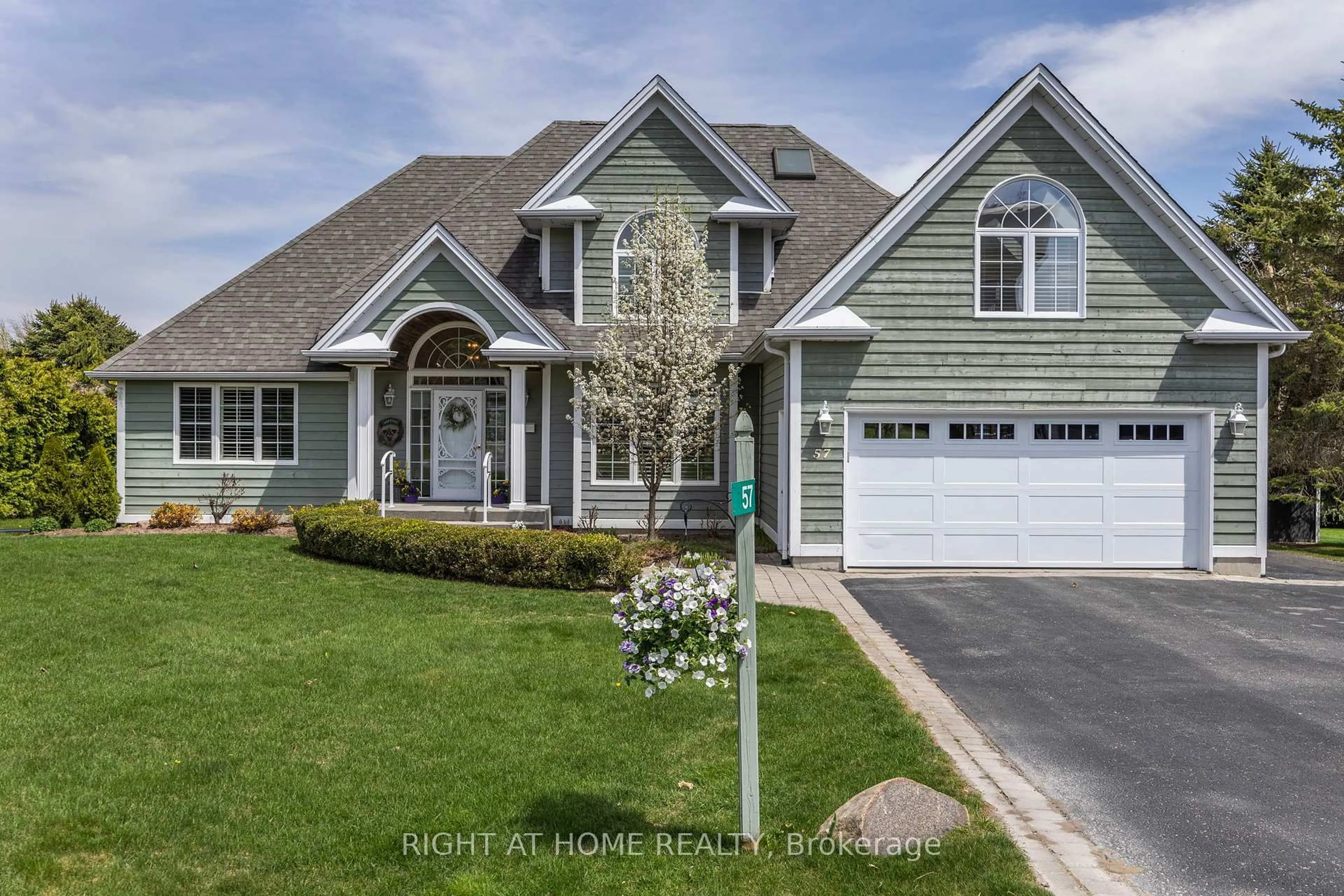 Home with vinyl exterior material, street for 57 Highland Dr, Oro-Medonte Ontario L0L 2L0