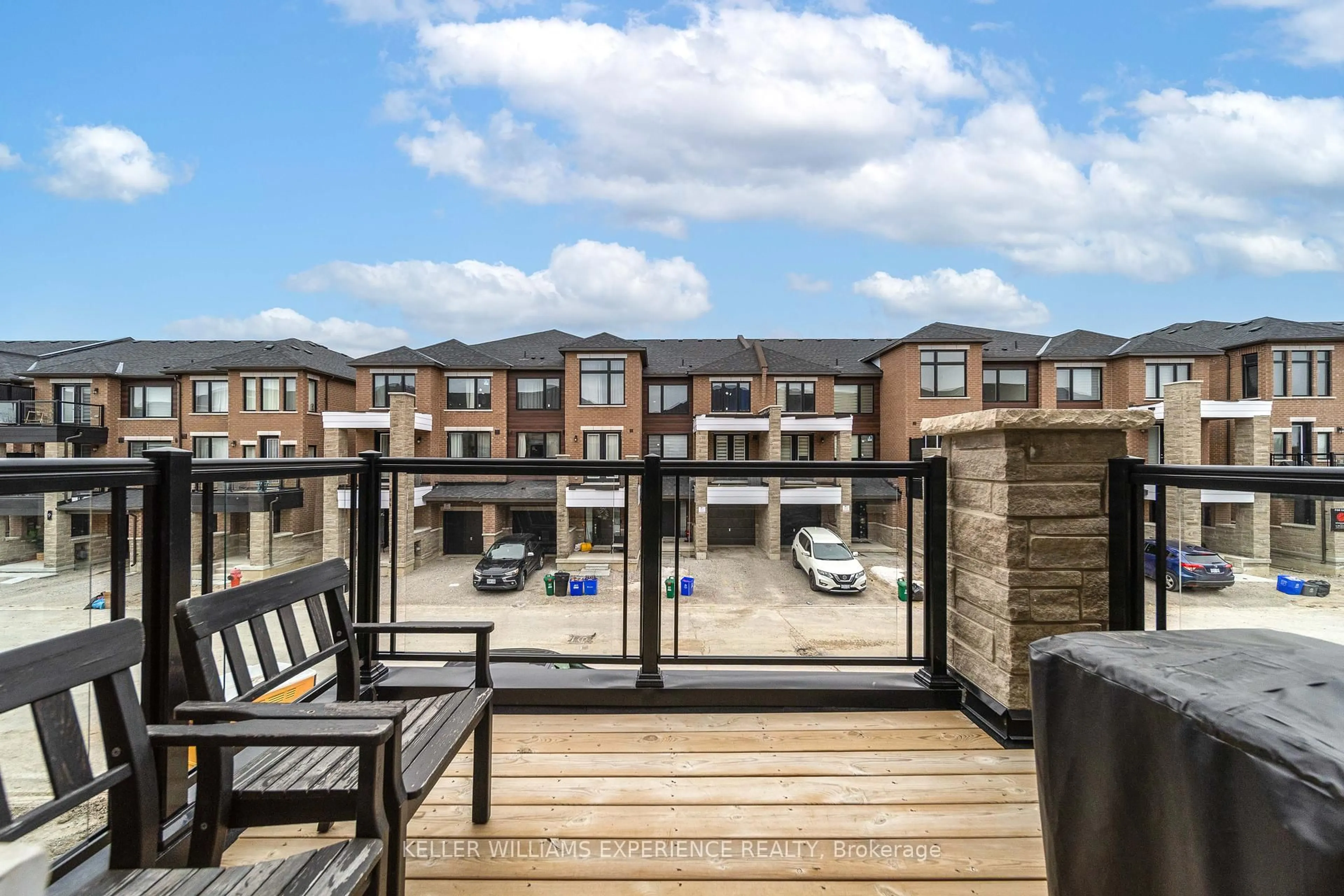 Patio, city buildings view from balcony for 18 Red Maple Lane, Barrie Ontario L9J 0N4